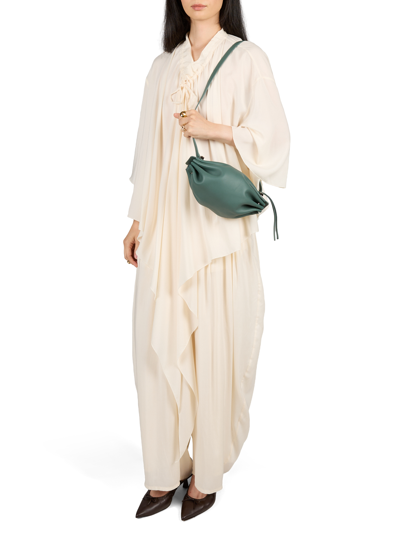 Sac porté épaule en cuir BONASTRE Vert