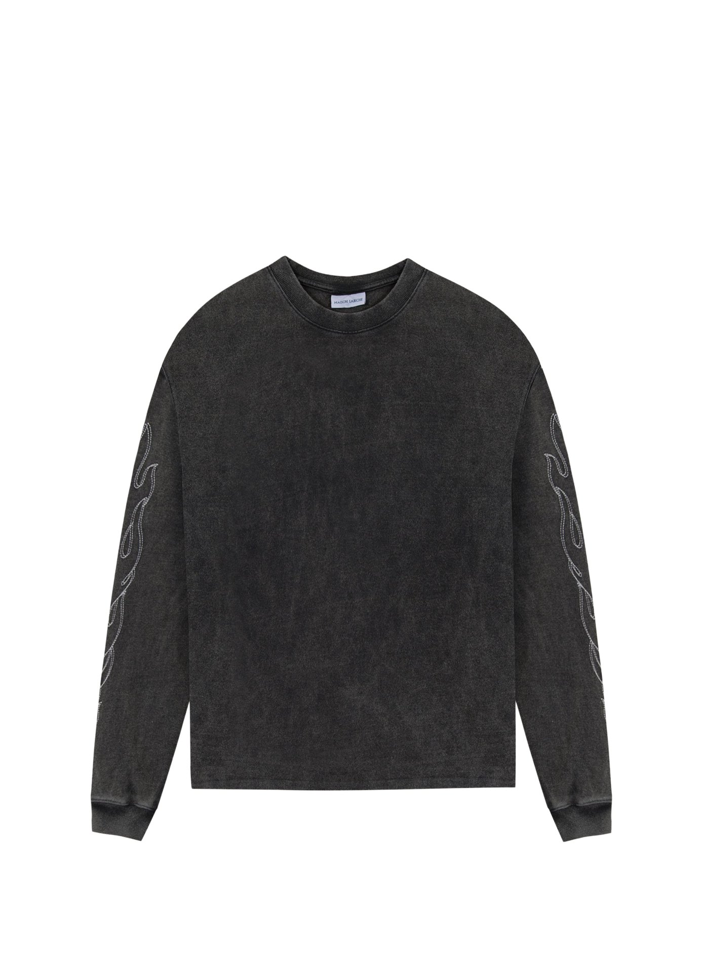 Oversized round neck cotton sweatshirt MAISON LABICHE Black