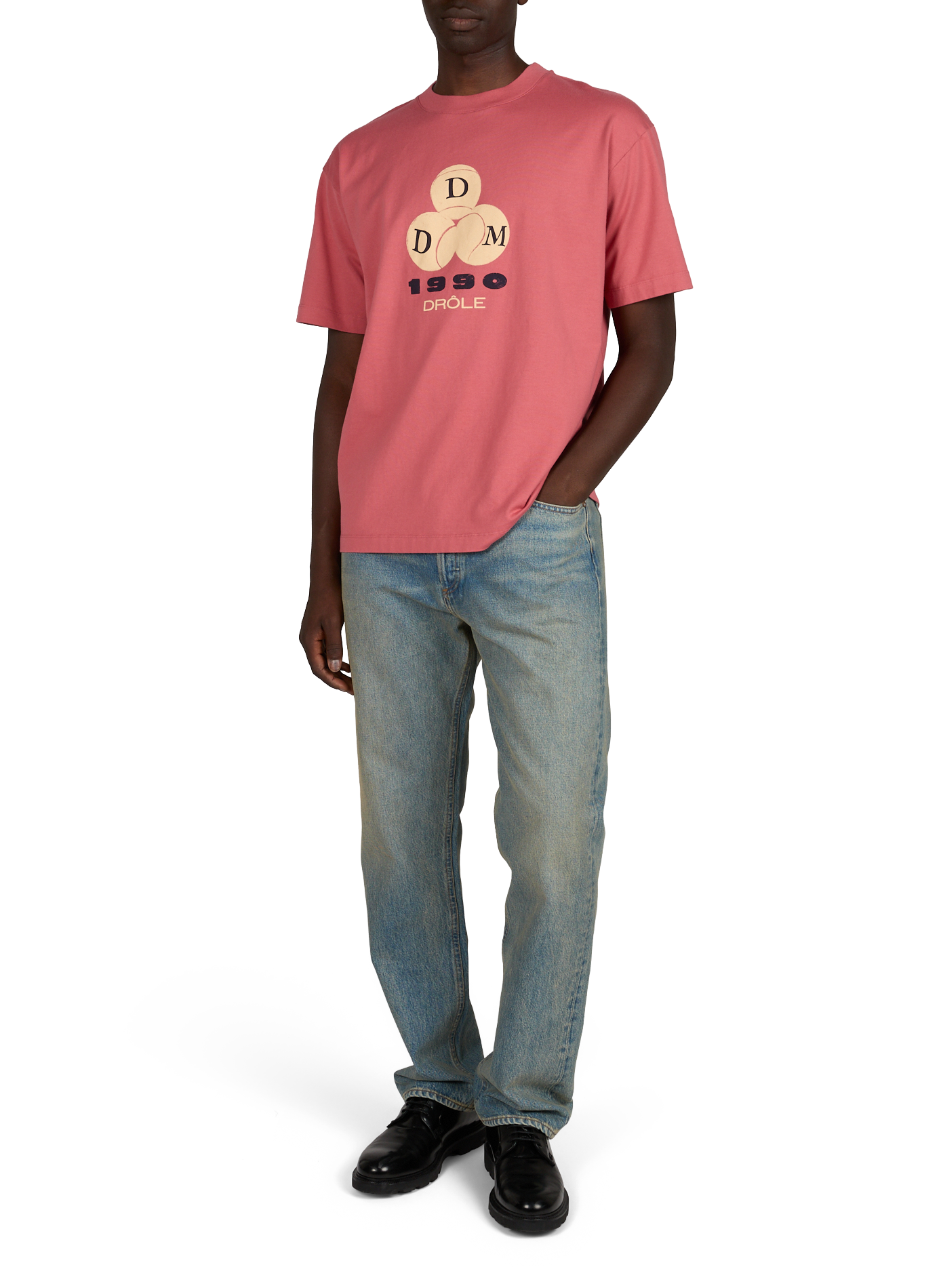 Printed straight t-shirt DROLE DE MONSIEUR Pink