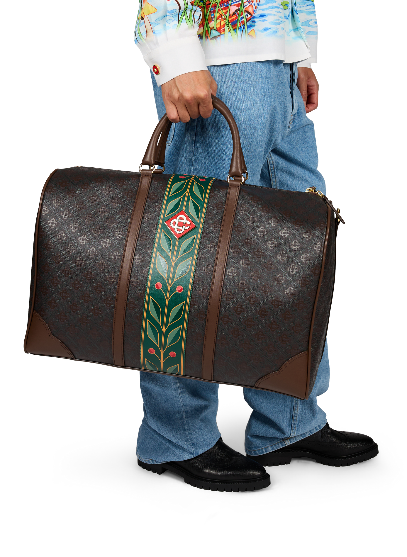 Sac de voyage texturé à monogramme  CASABLANCA PARIS Marron