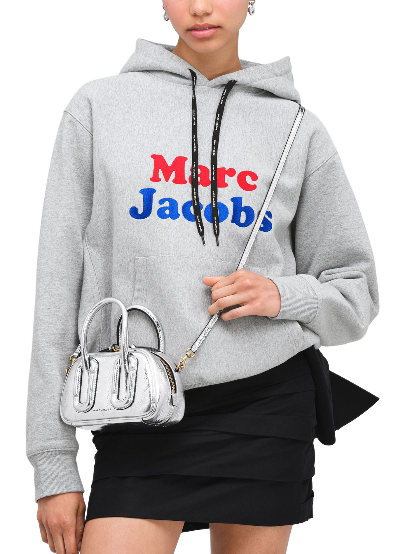 Schoudertas The Babe Mini Top Handle in leer MARC JACOBS Zilver