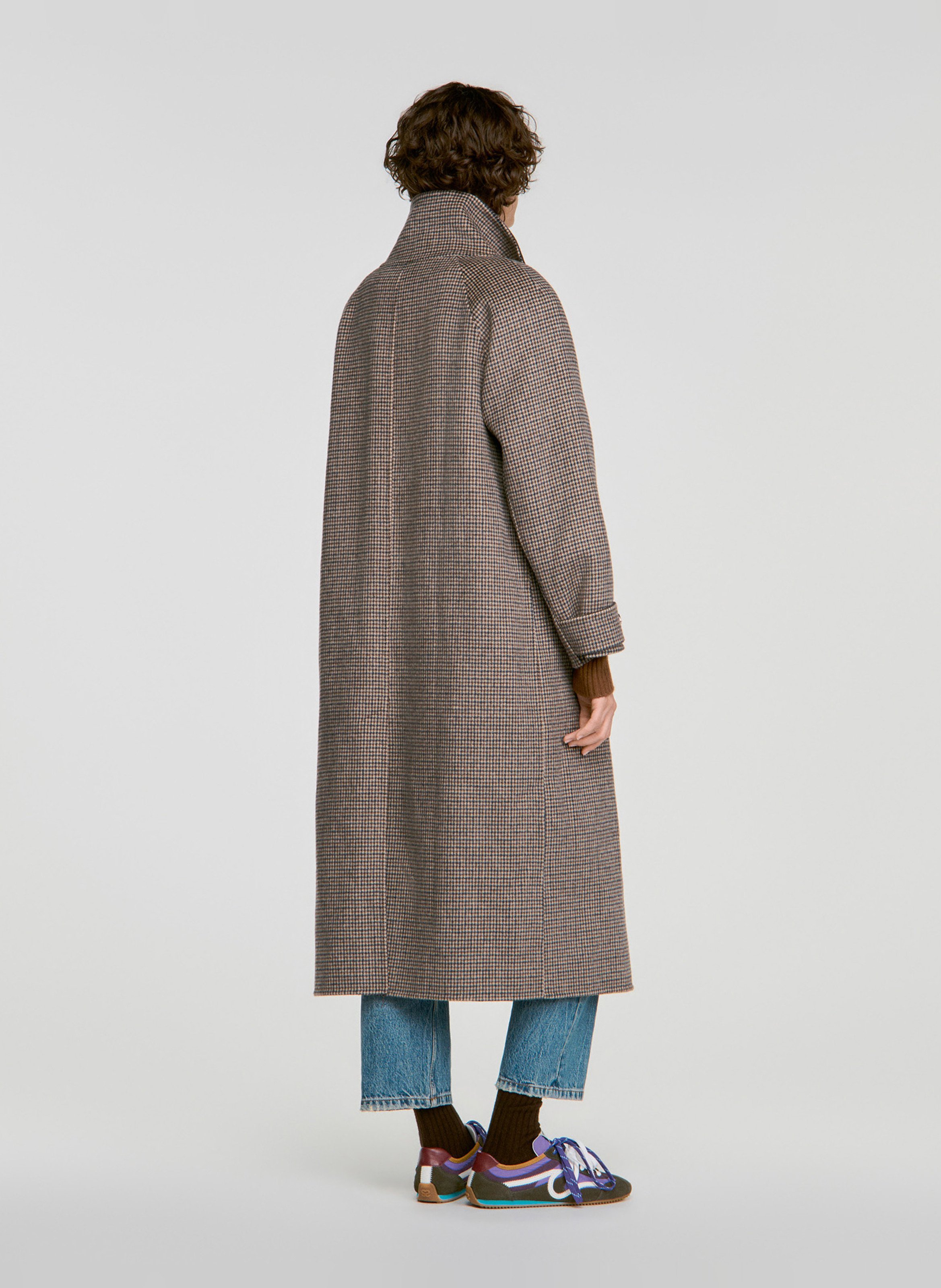Manteau oversize en laine mélangée SANDRO Marron
