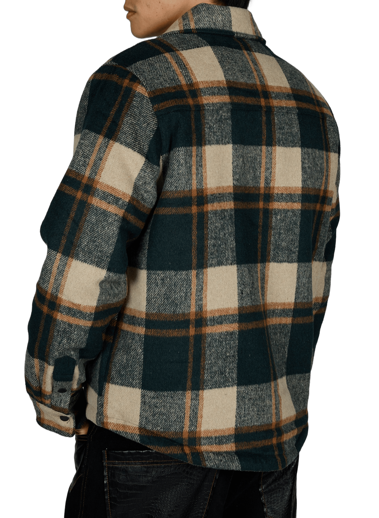 Gerade geschnittene Karojacke mit klassischem Kragen SCHOTT Khaki