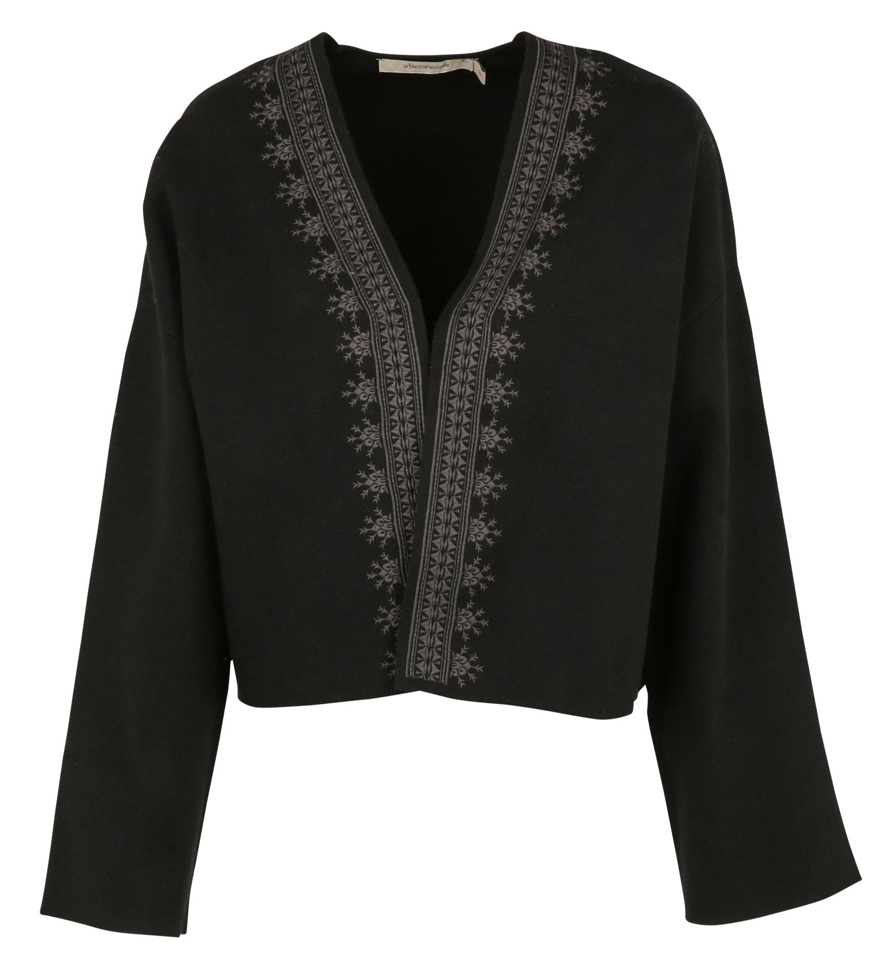 Kort, ruimvallend vest met borduursel LA FEE MARABOUTEE Veelkleurig