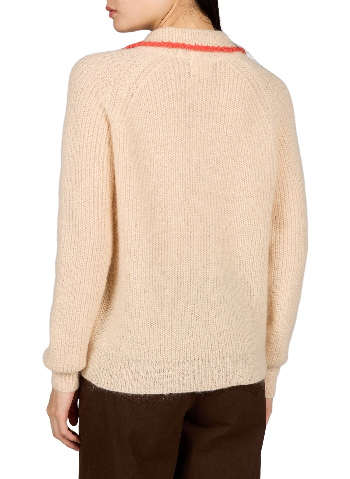 Polo met rechte kraag van gemengde wol GARANCE Beige