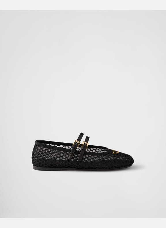 Ballerines en mesh Noir by PRADA PRADA Ballerines en mesh Noir