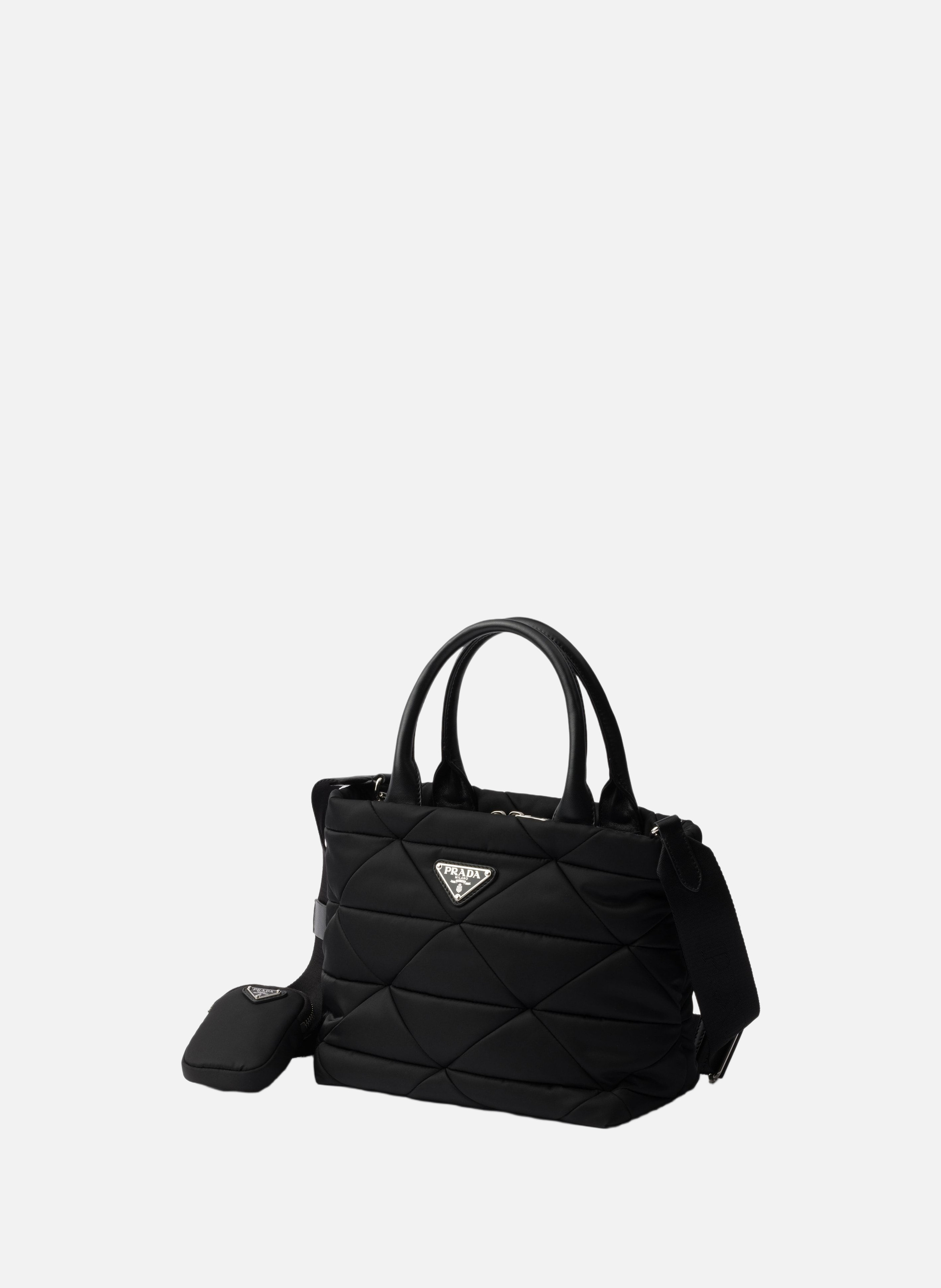 Petit cabas en re-nylon matelassé PRADA Noir