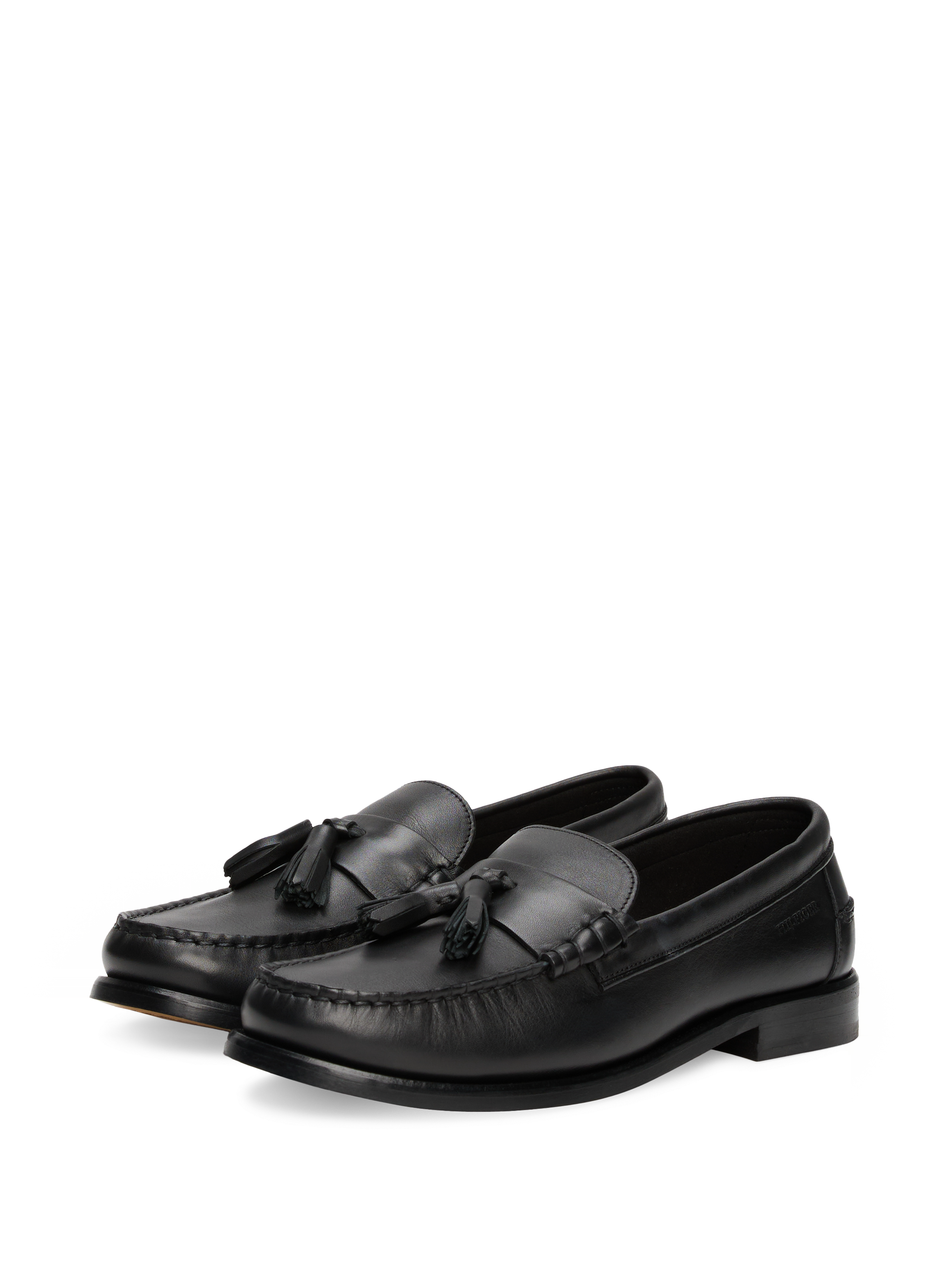 Leather loafers with tassels TOMMY HILFIGER Black