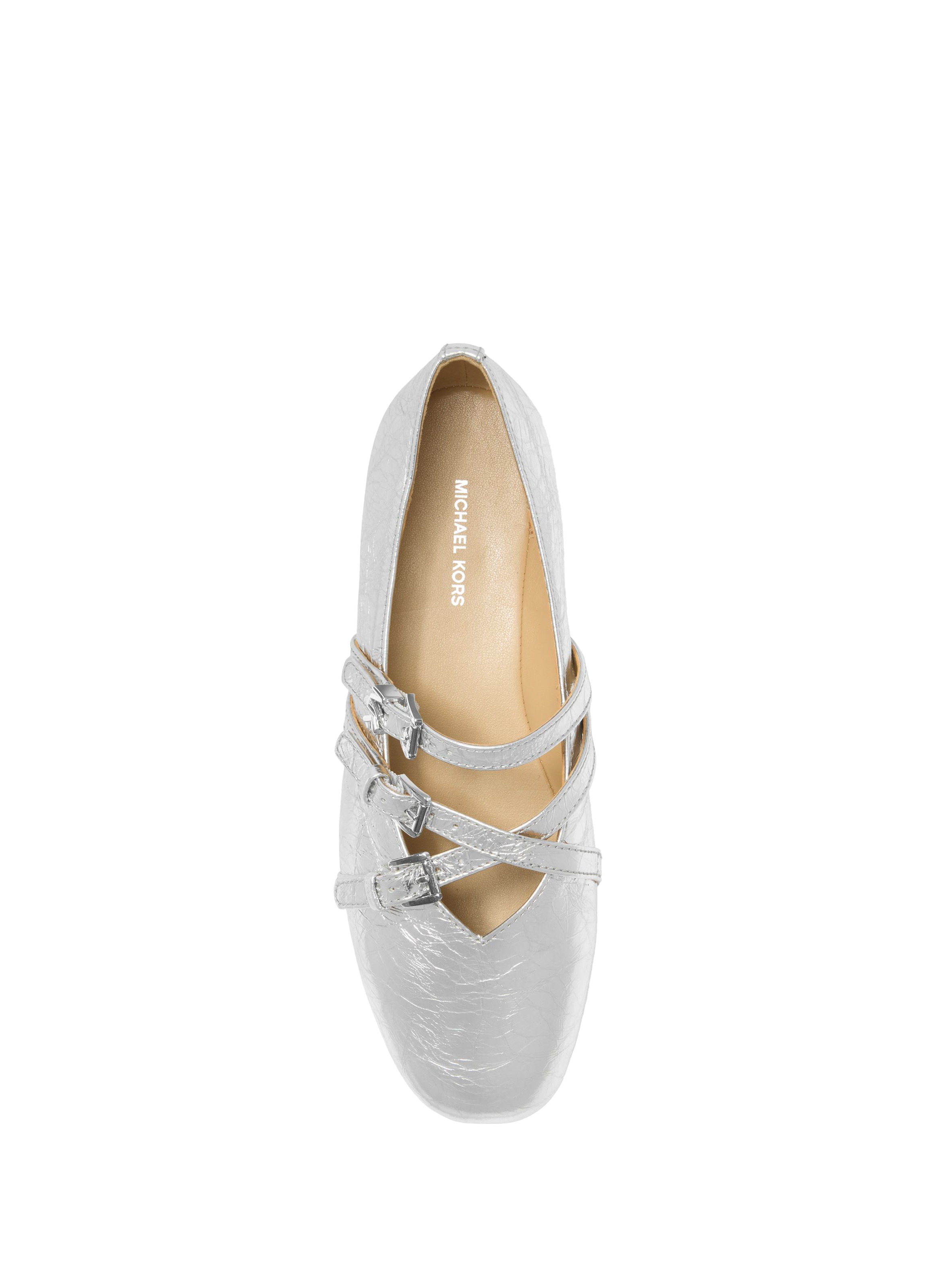 Ballerines Indy en cuir métallisé Argent