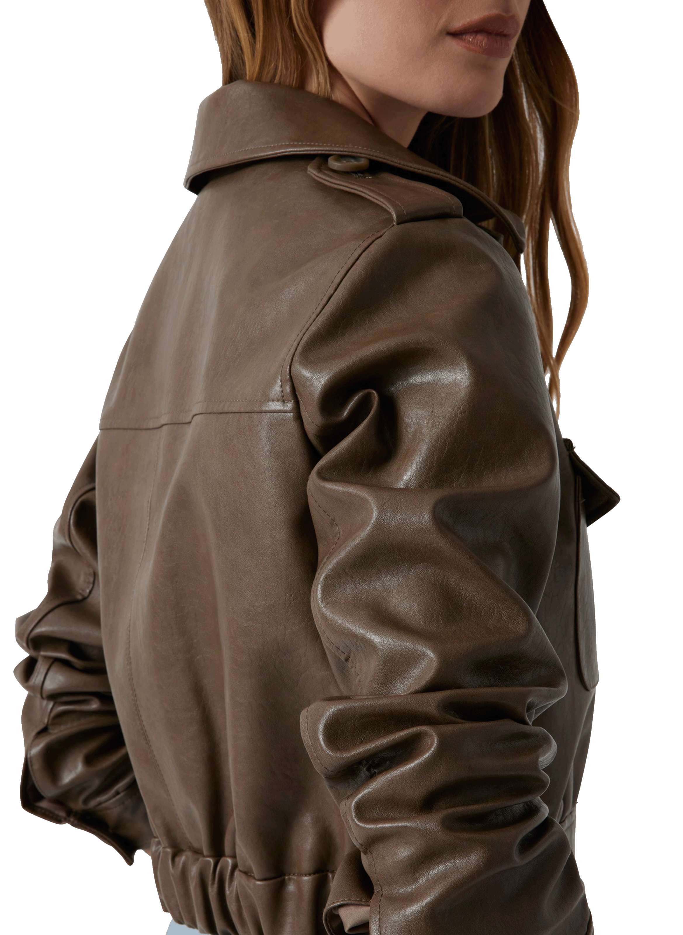 Veste en similicuir Dora GUESS Beige