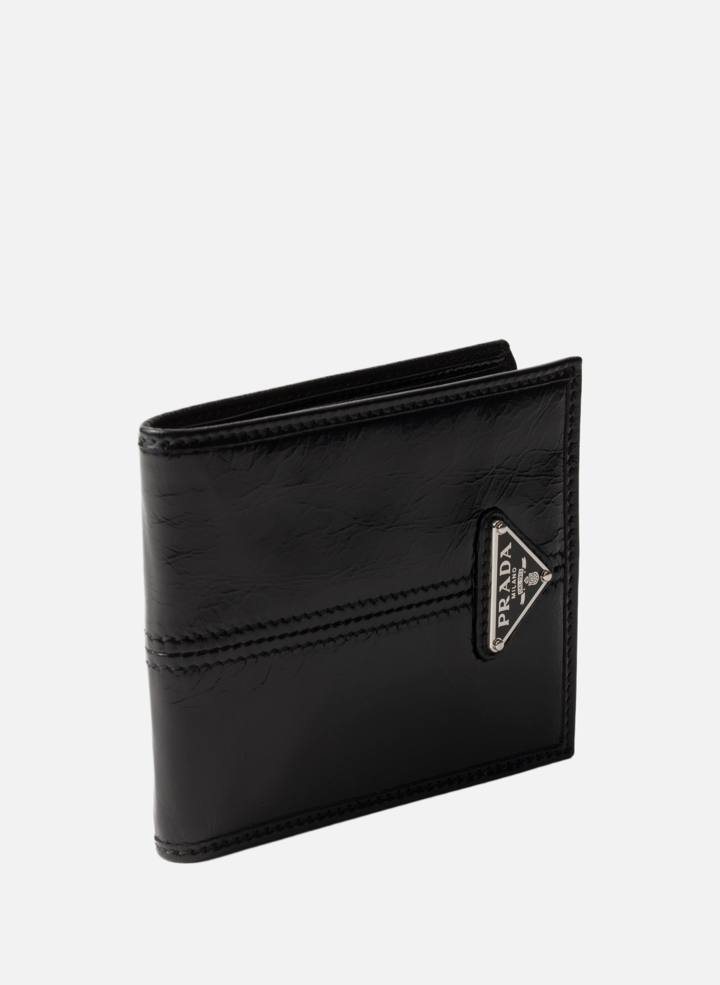 Portefeuille en cuir PRADA Noir