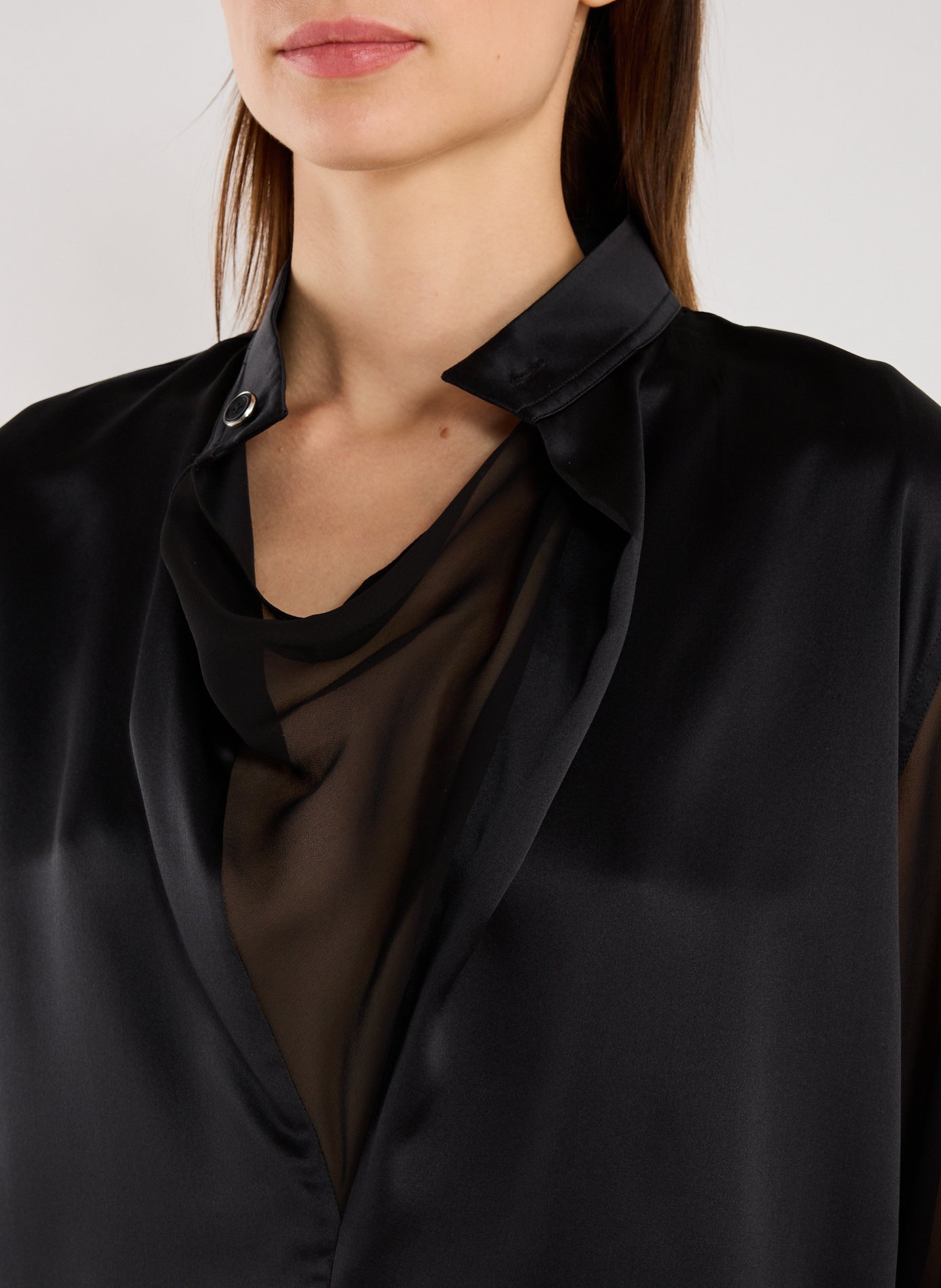 Casual silk blouse with cowl neck HELMUT LANG Black