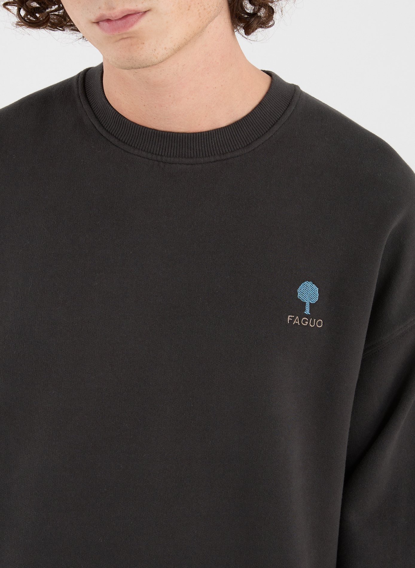 Oversized cotton sweatshirt FAGUO Black