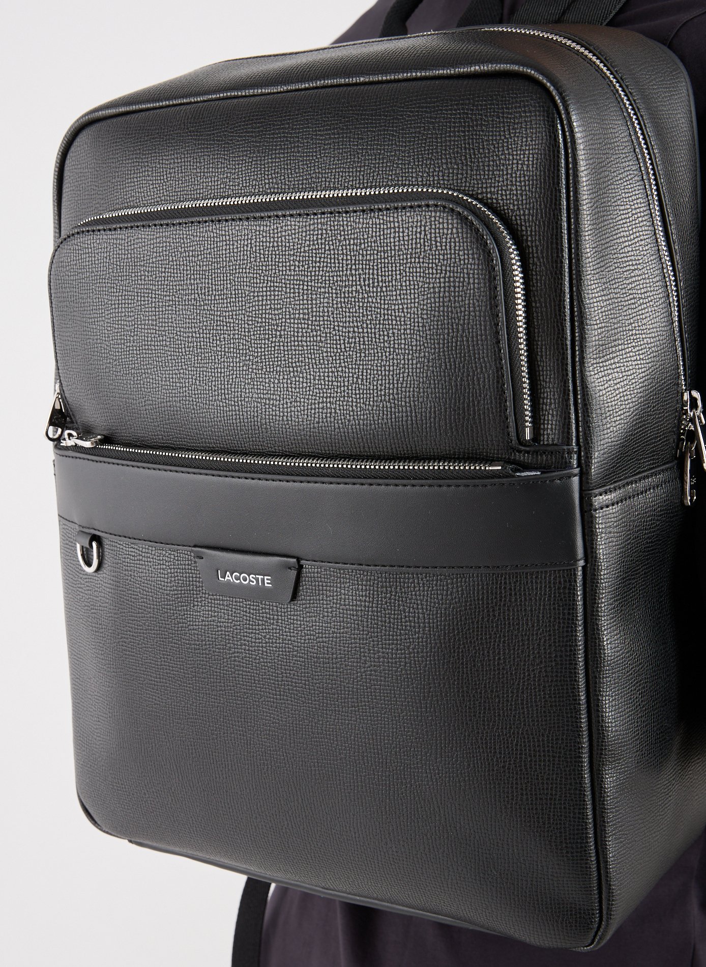 Ossian leather backpack LACOSTE Black