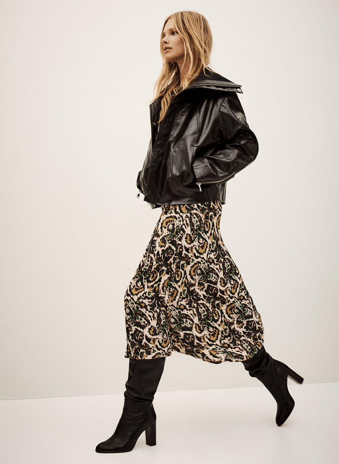 Jupe midi impimée onintia BA&SH Beige