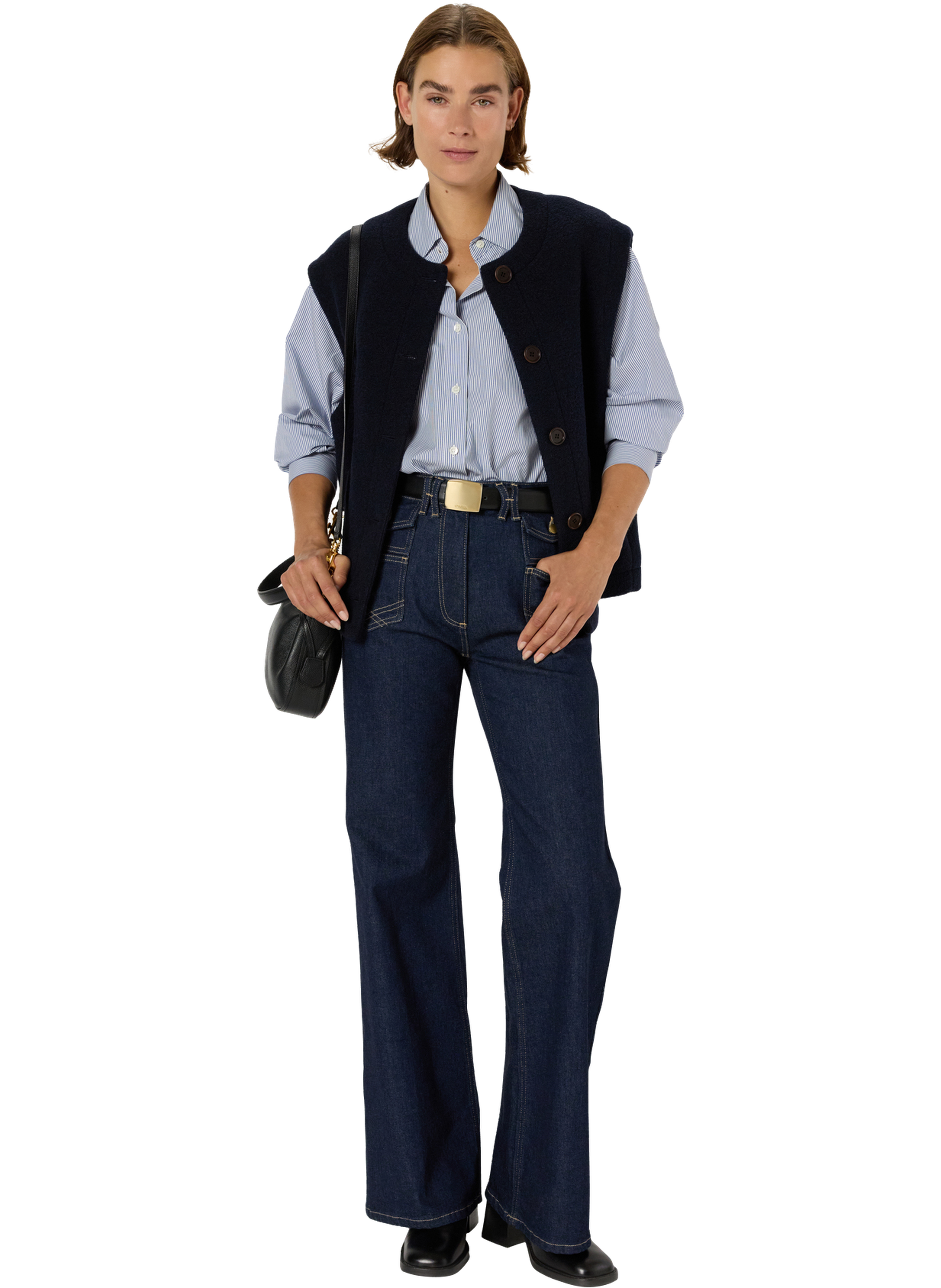 Veste sans manche en laine bouclette - nolwenn GERARD DAREL Bleu