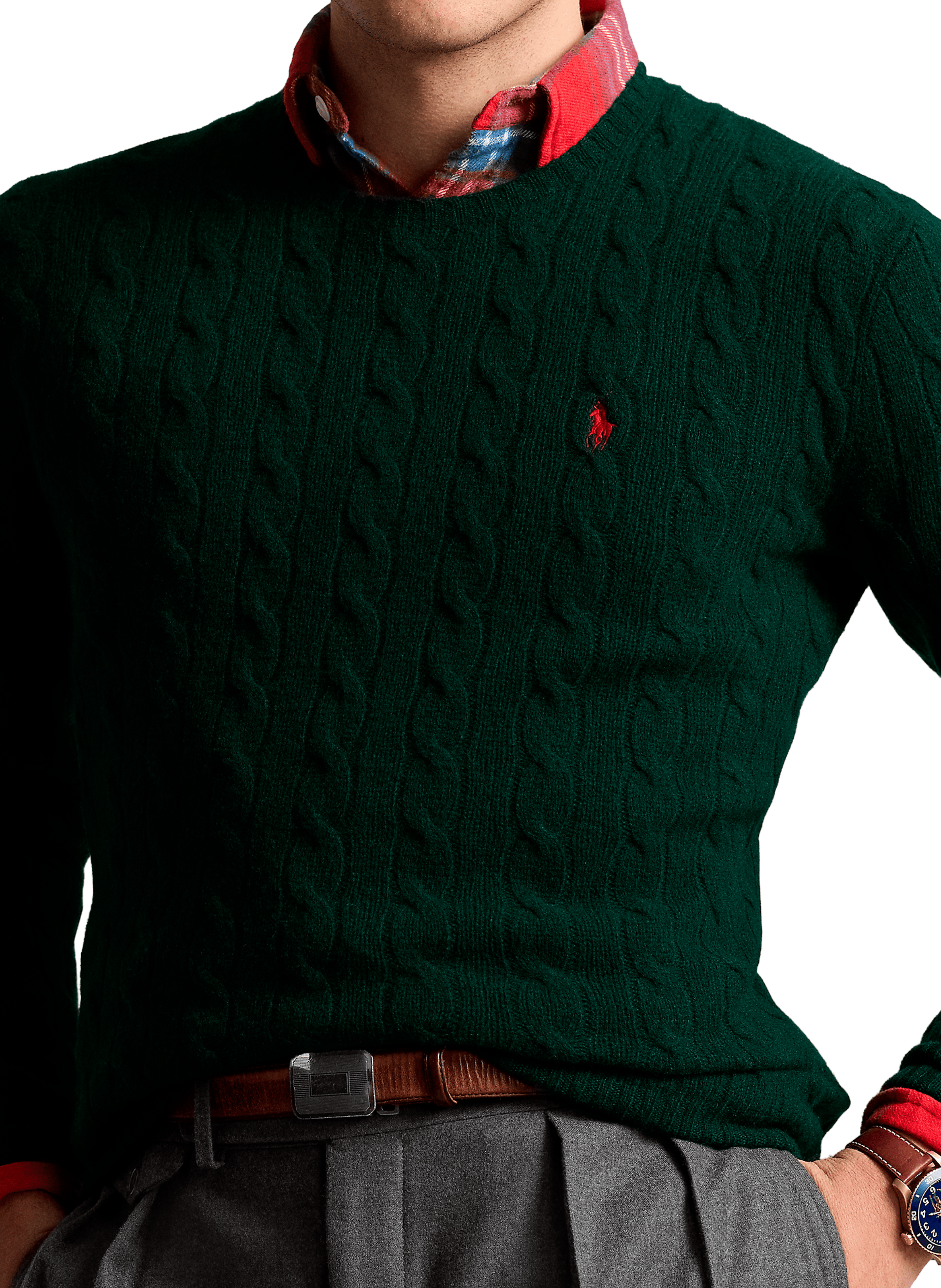 Pull en laine et cachemire Vert