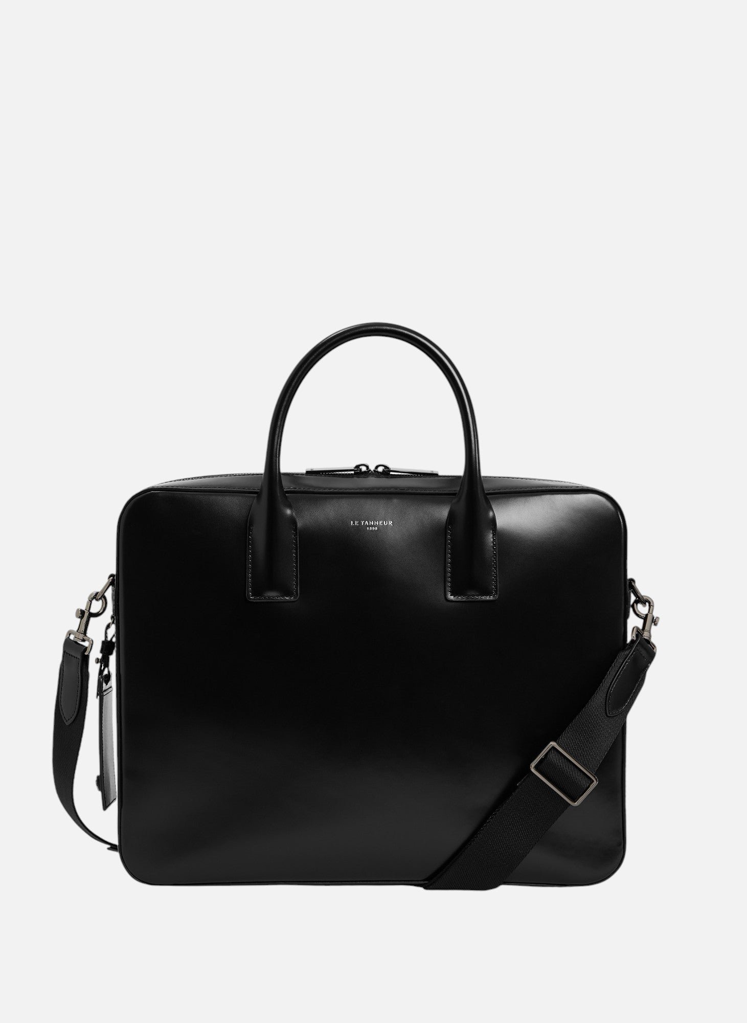 Porte documents 14" emile en cuir lisse business effet box LE TANNEUR Noir