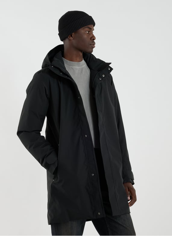Mid-length hooded jacket | Black by DIDRIKSONS Mid-length hooded jacket Black