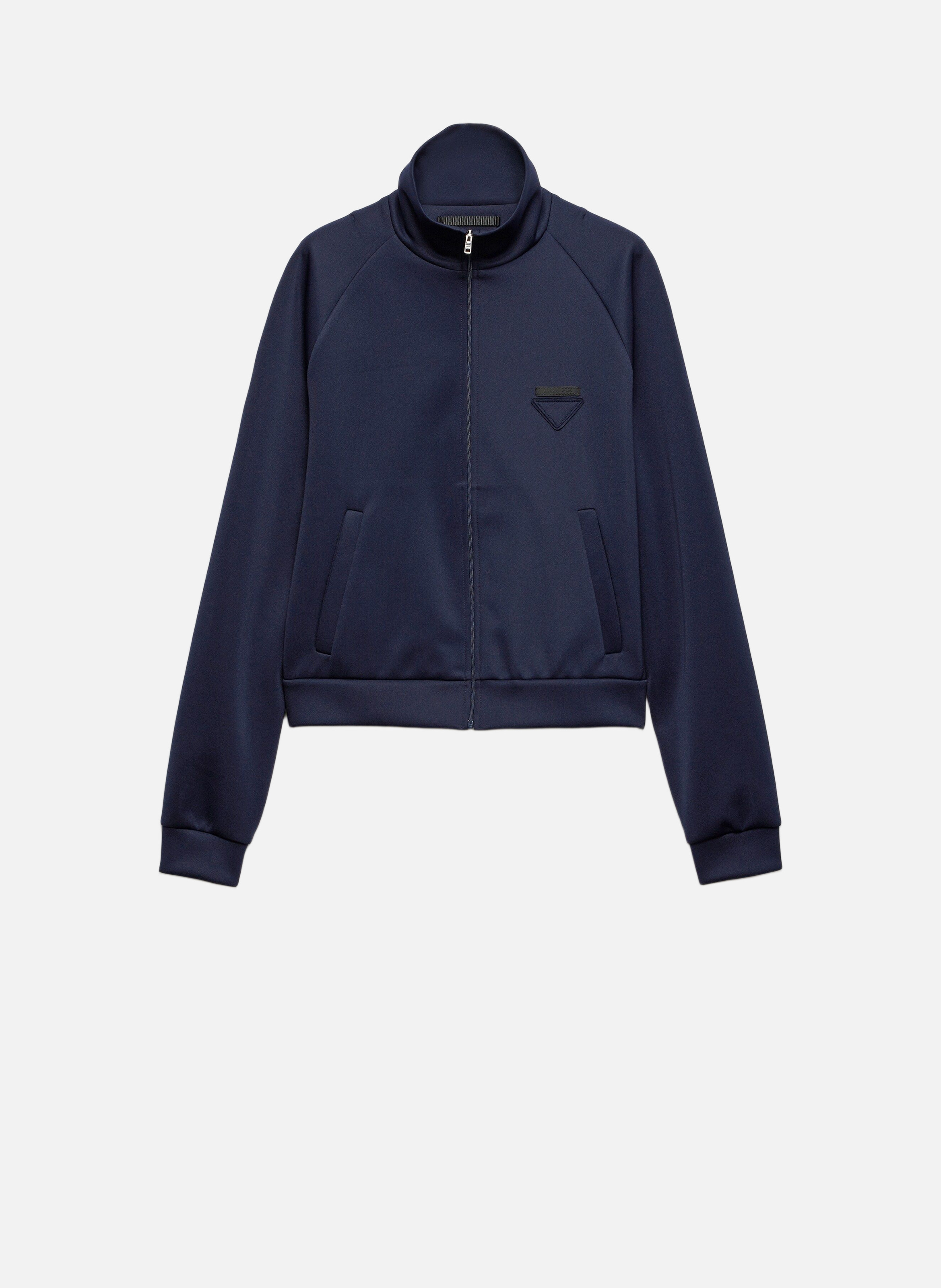 Veste zippée en tissu technique PRADA Bleu