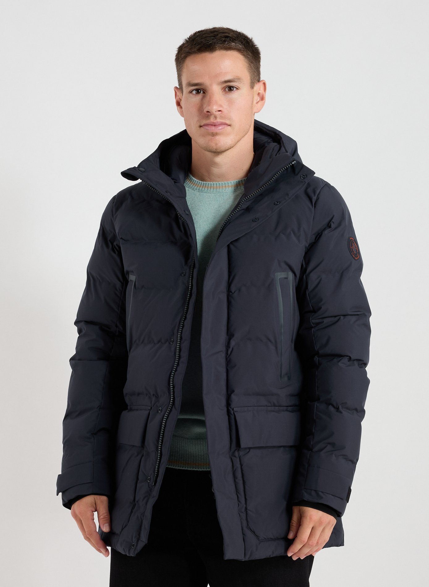 Straight Quinlan quilted hooded puffer jacket Blue by SAVE THE DUCK SAVE THE DUCK Straight Quinlan quilted hooded puffer jacket Blue