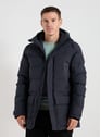 Straight Quinlan quilted hooded puffer jacket | Blue by SAVE THE DUCK SAVE THE DUCK Straight Quinlan quilted hooded puffer jacket | Blue