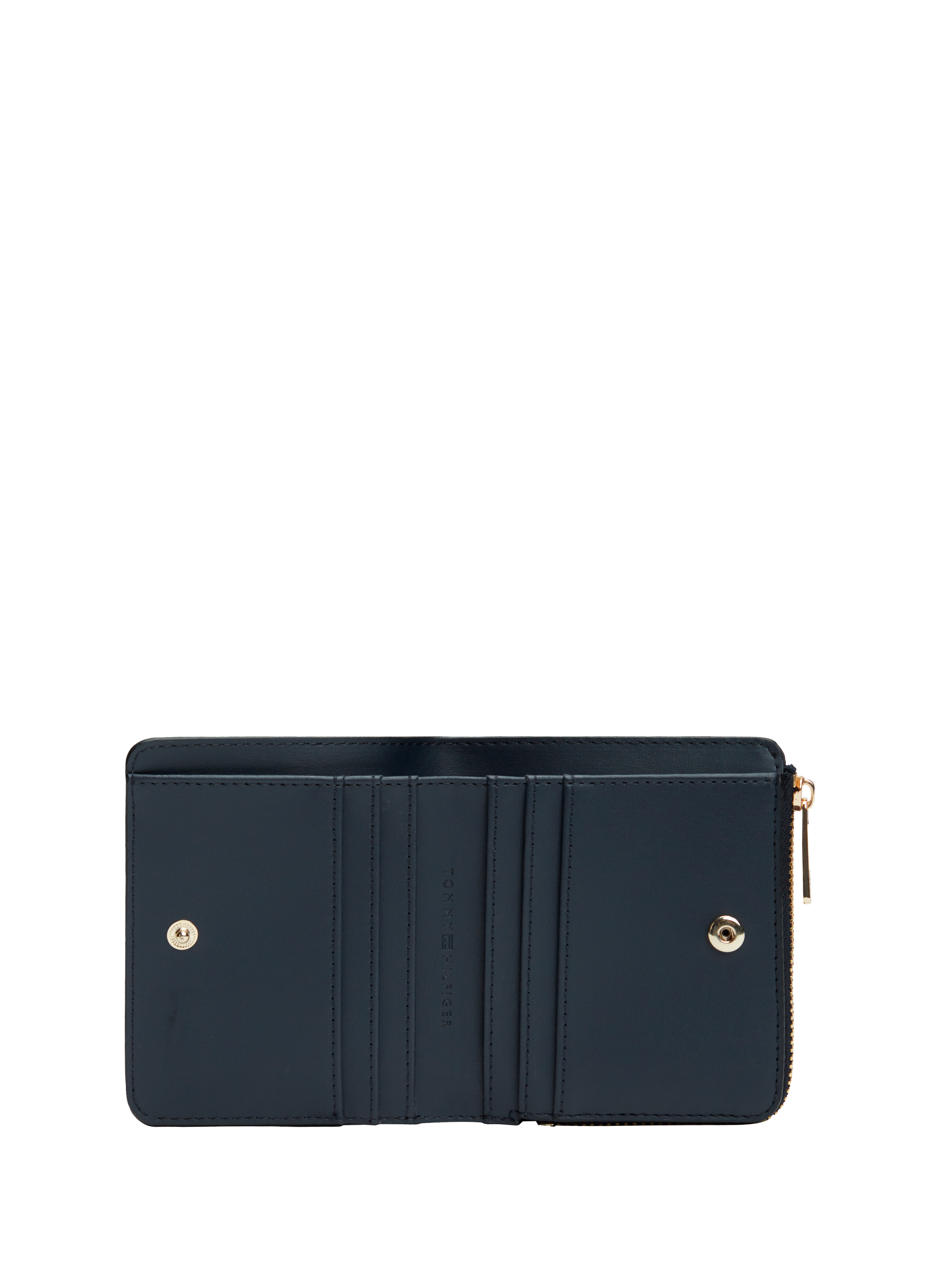 Portefeuille zippé à logo effet cuir TOMMY HILFIGER Bleu