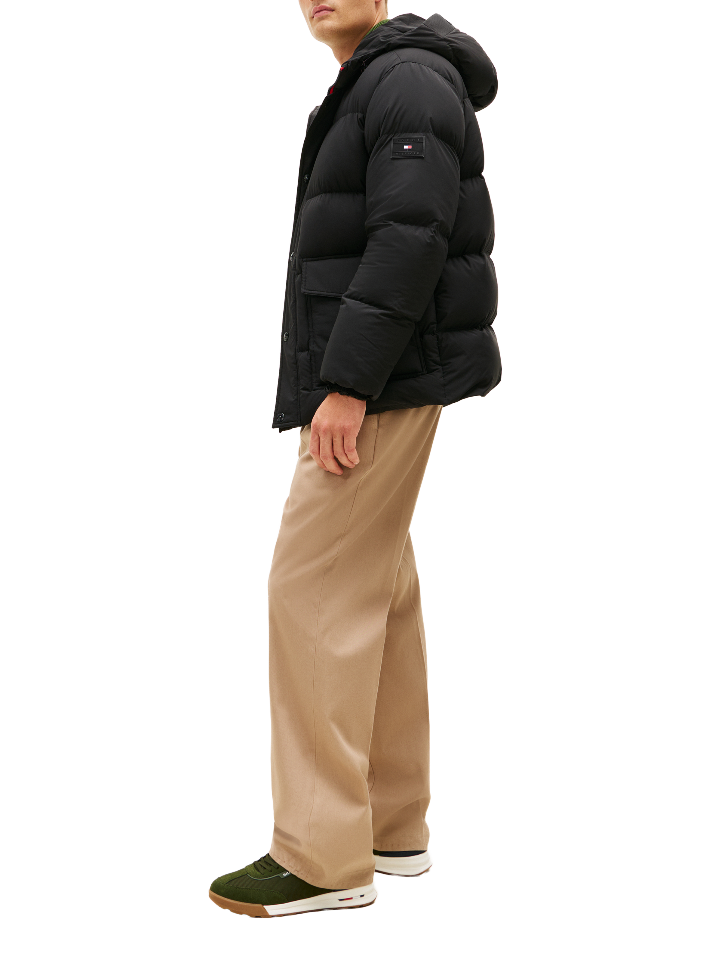 Basket bi matière avec lacet TOMMY HILFIGER Kaki