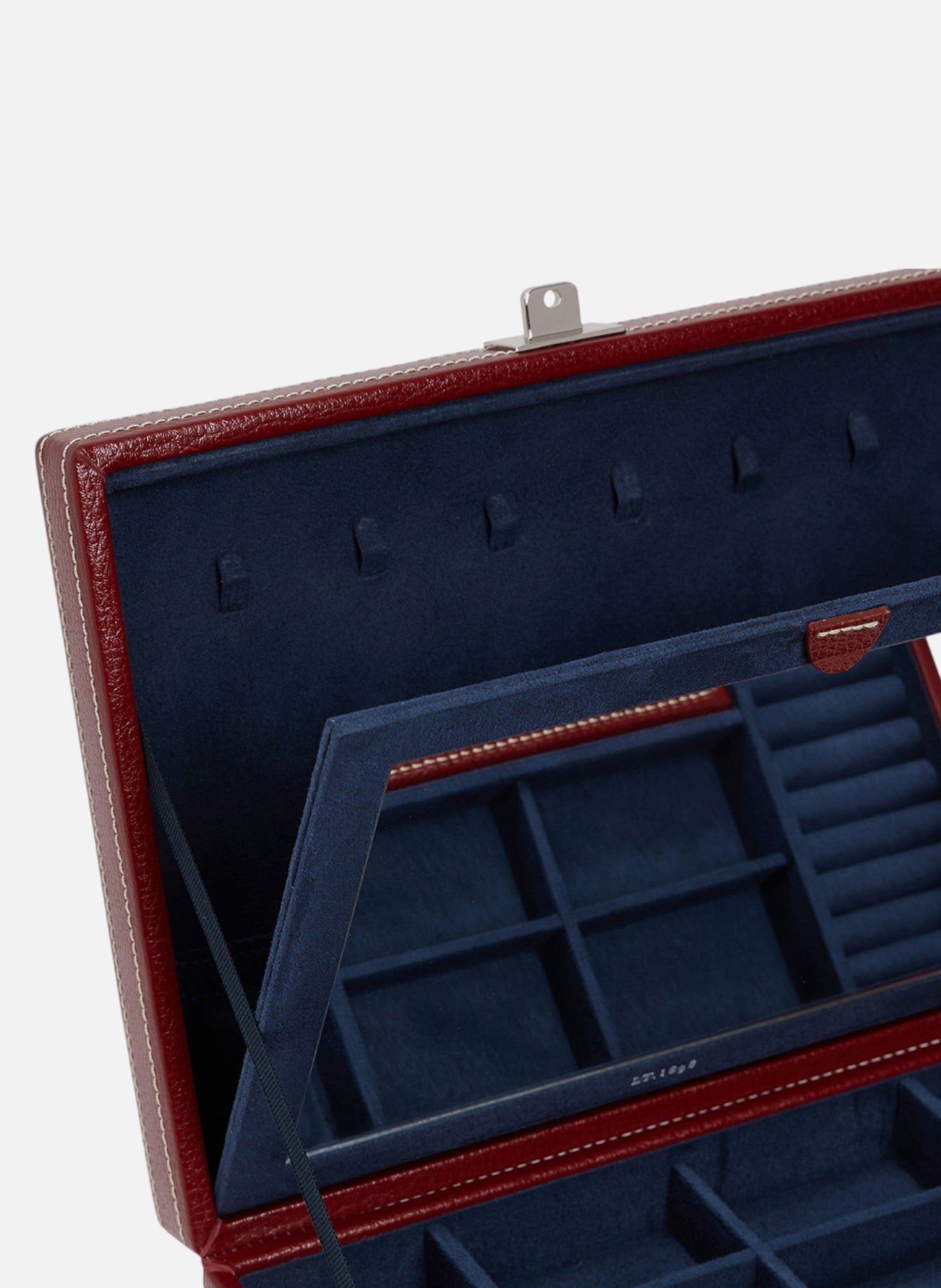 Grande boite à bijoux en cuir LE TANNEUR Rouge