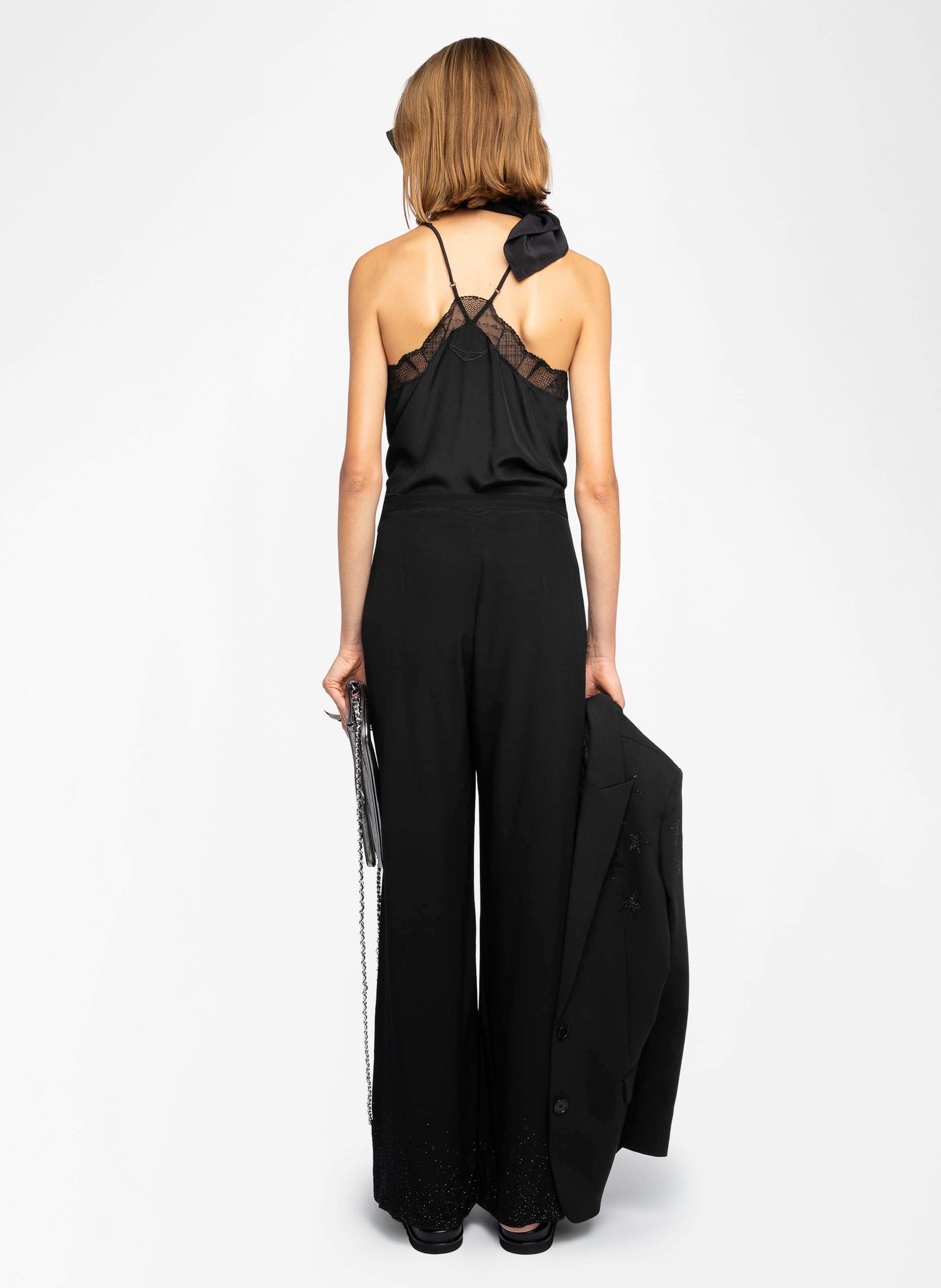 Pantalon large taille haute fluide papel ZADIG&VOLTAIRE Noir