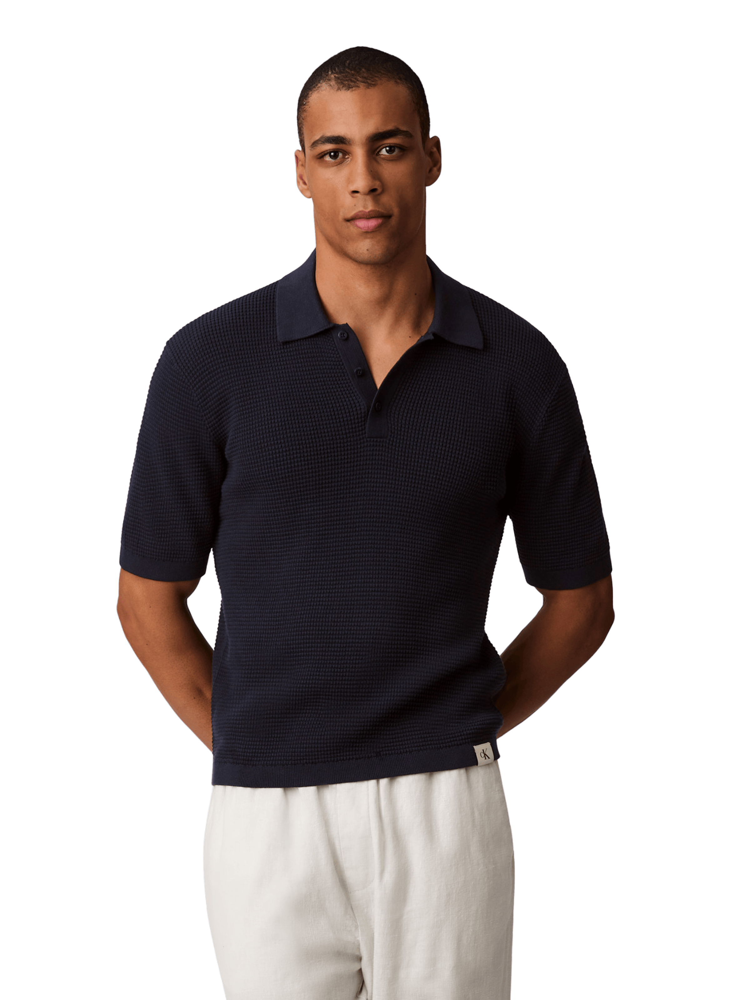 CALVIN KLEIN Textured polo shirt Blue