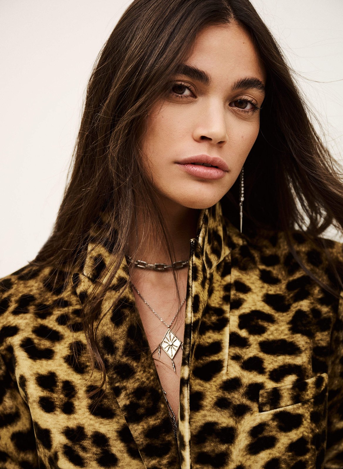 Veste de tailleur à imprimé léopard bear BA&SH Beige