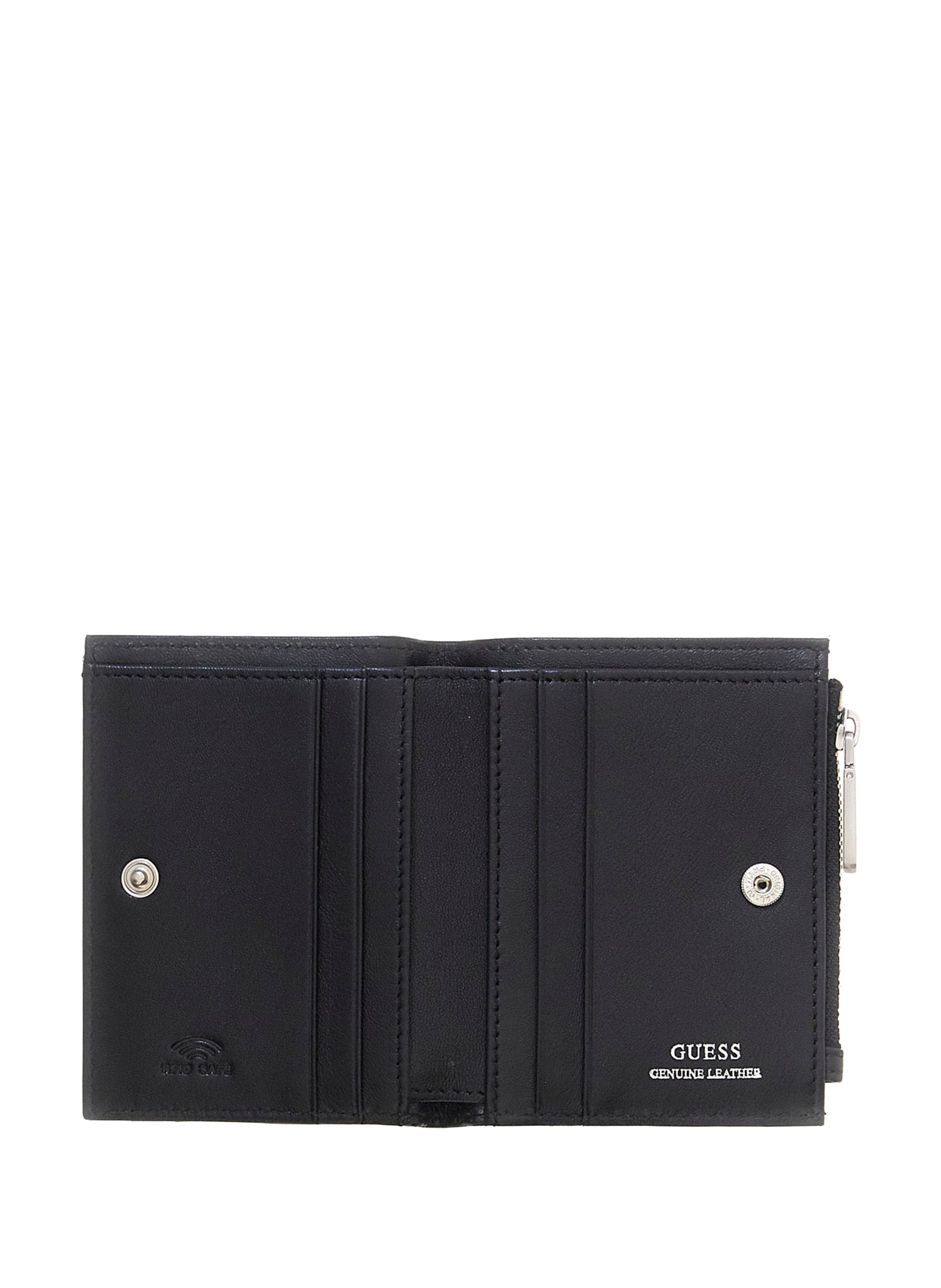 Compact leather wallet GUESS Black