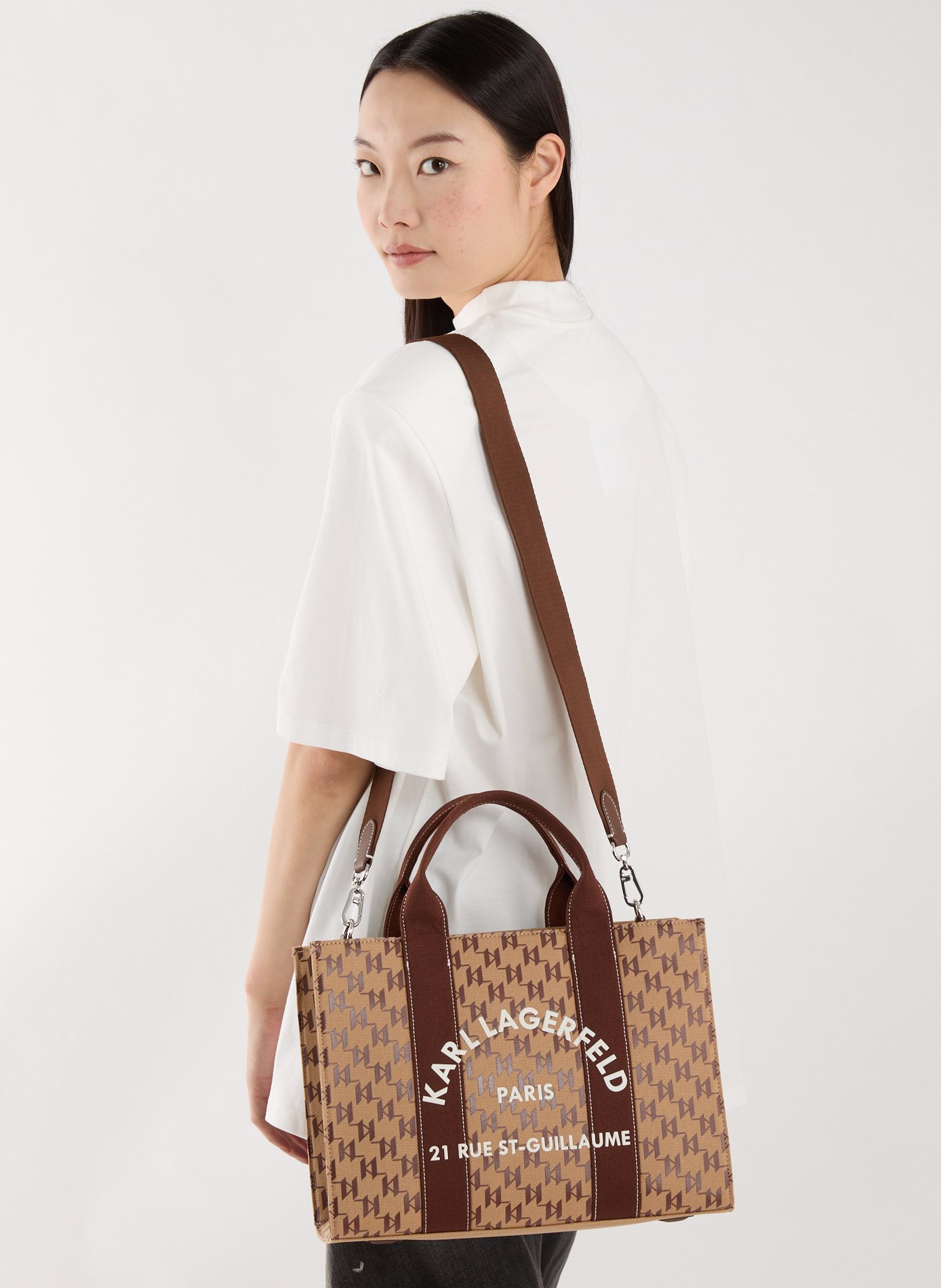 Logo-printed cotton handbag KARL LAGERFELD Multicolour