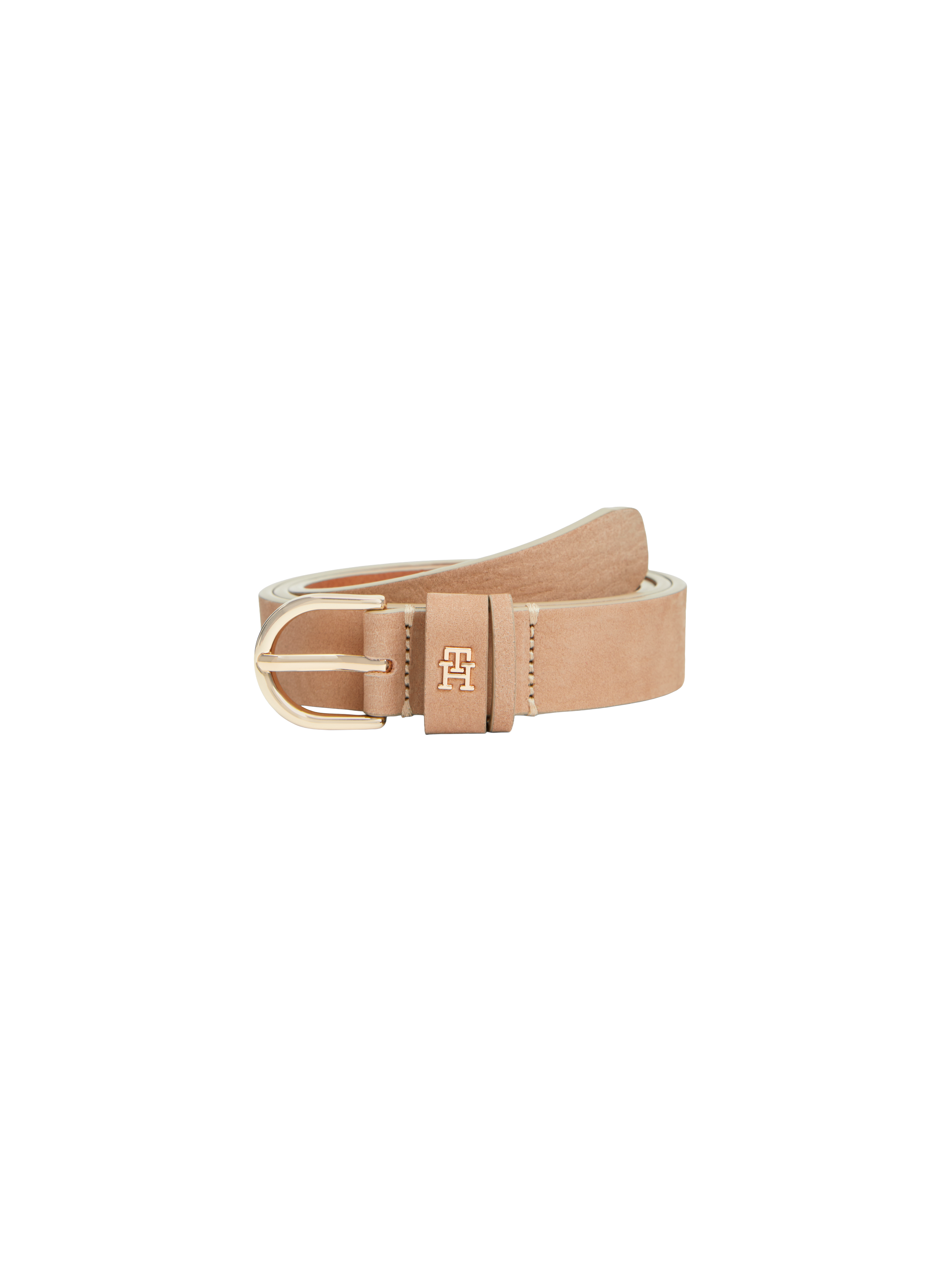 Suede leather belt TOMMY HILFIGER Beige