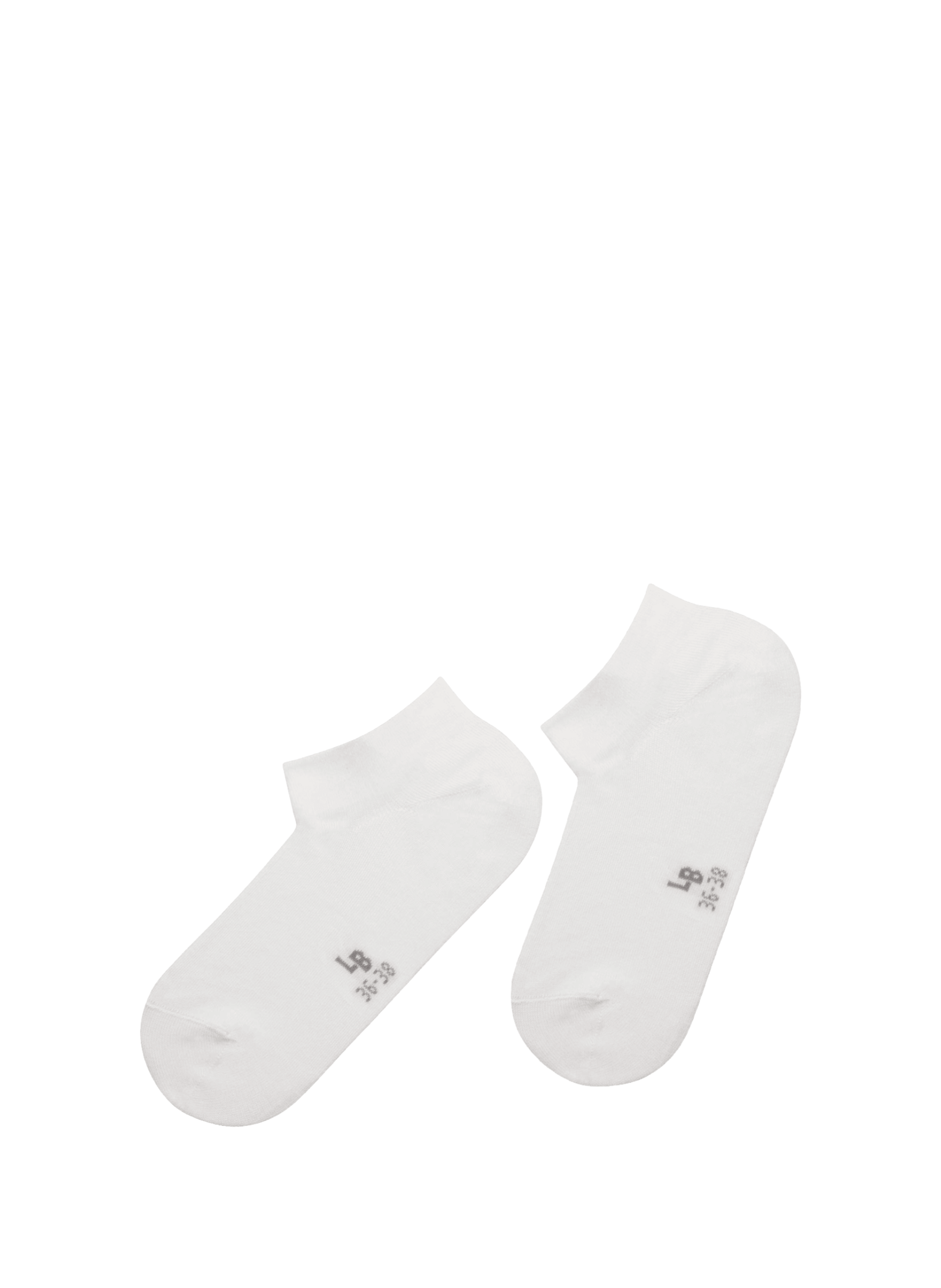 Socquettes unies en coton bio mélangé LE BOURGET Blanc