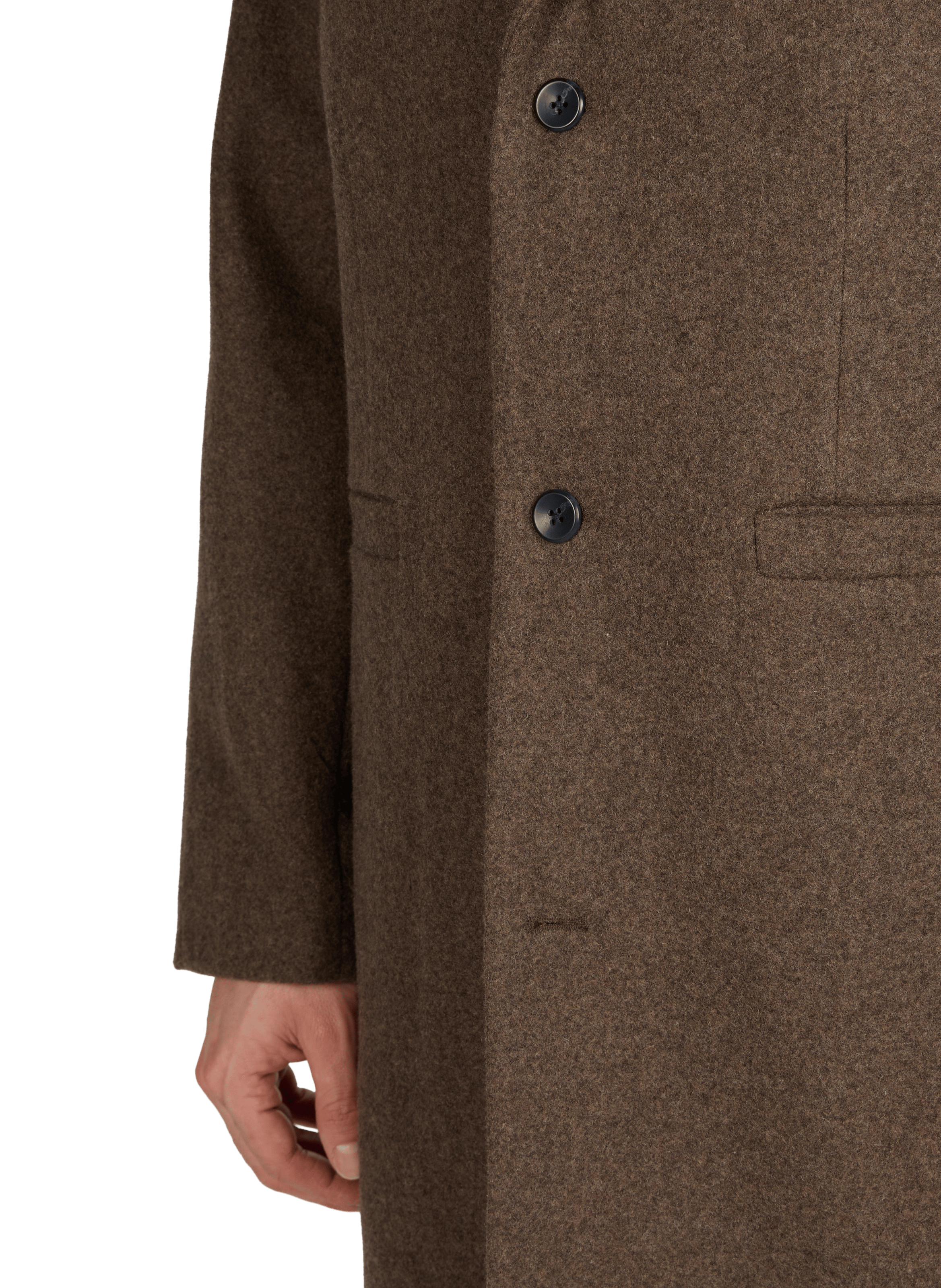 Classic straight-cut buttoned coat in a wool blend LES DEUX Brown