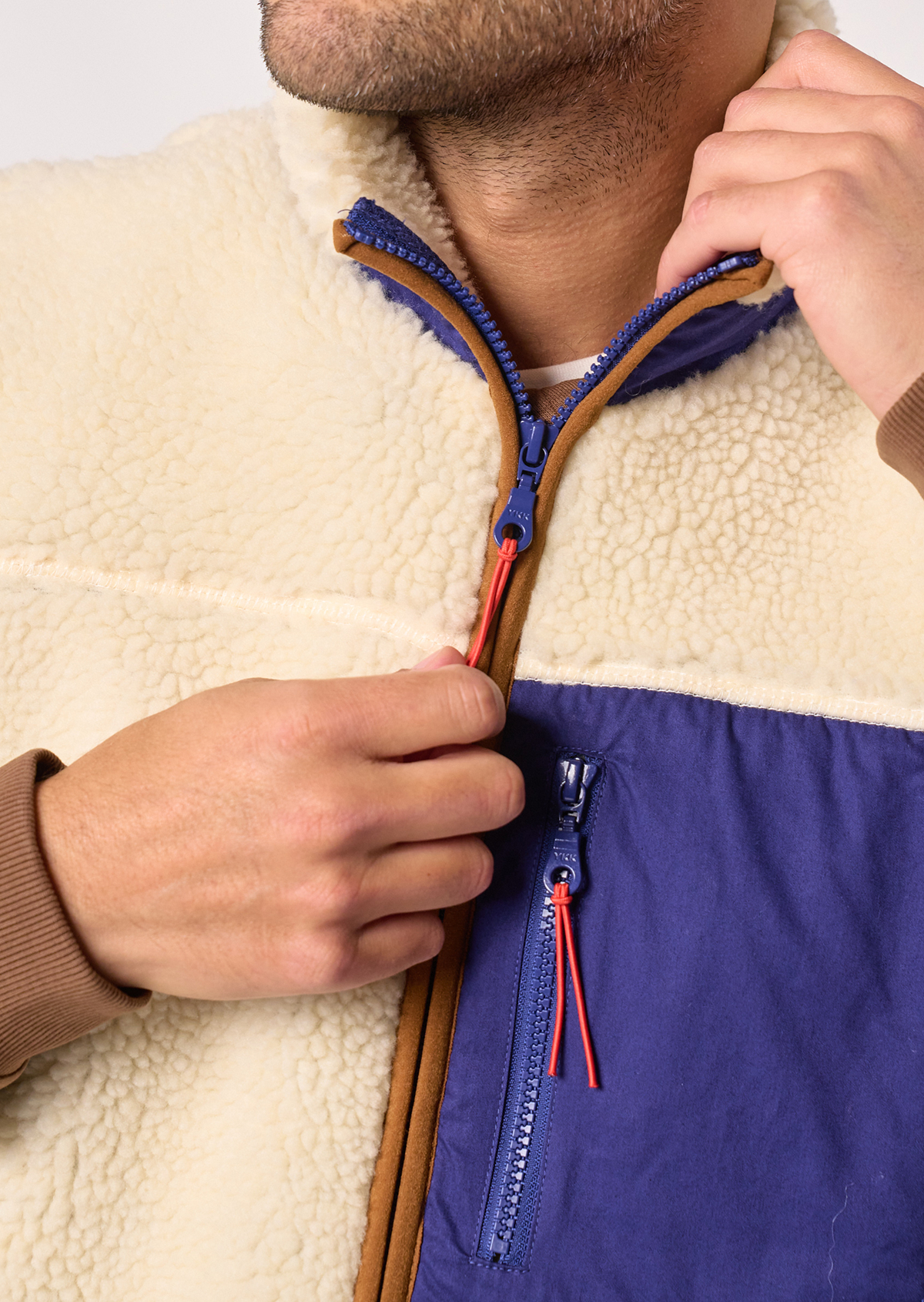 Veste sherpa zippée sans manches BILLYBELT Beige