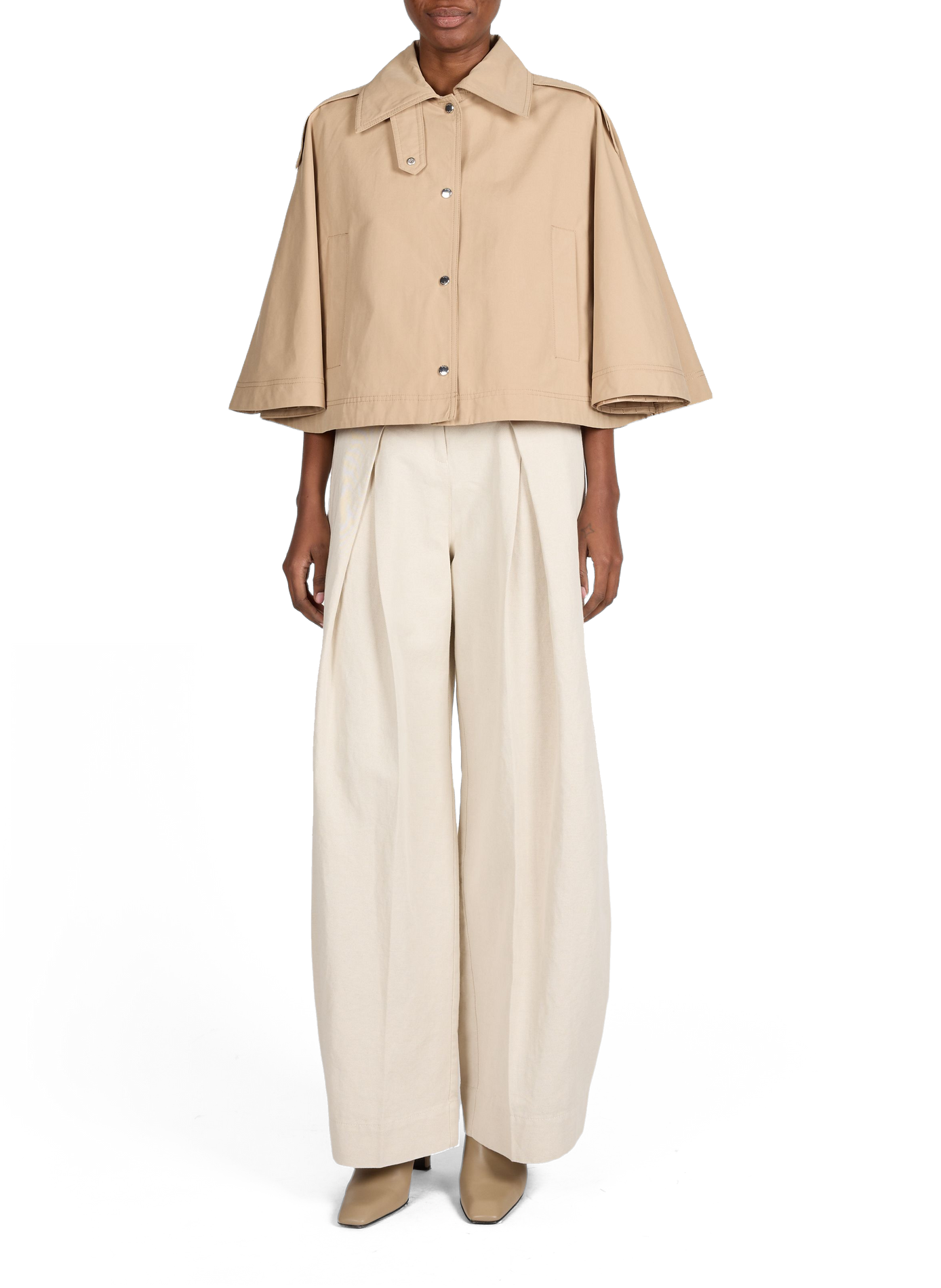 Cape unie à col classique BOSS Beige