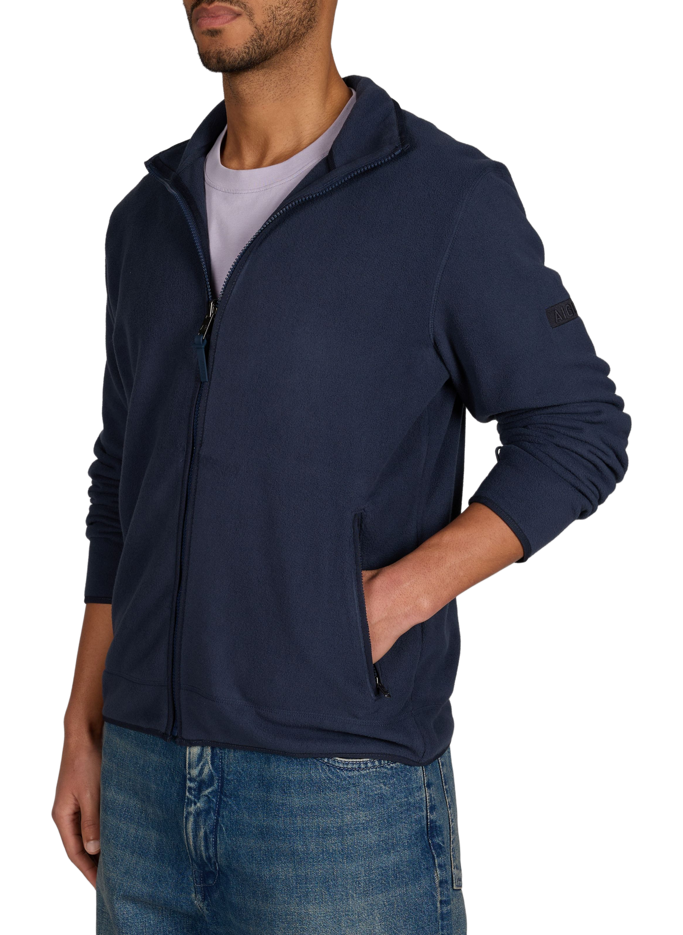Fleece jacket with high neck AIGLE Blue