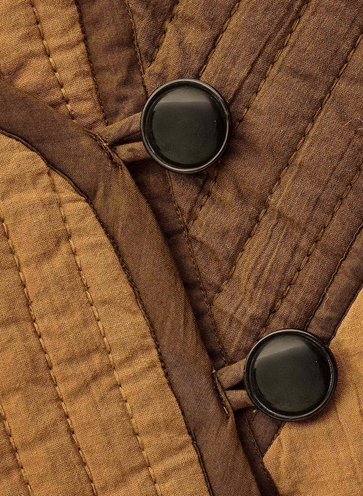 Veste patchwork courte en coton cisca BA&SH Marron