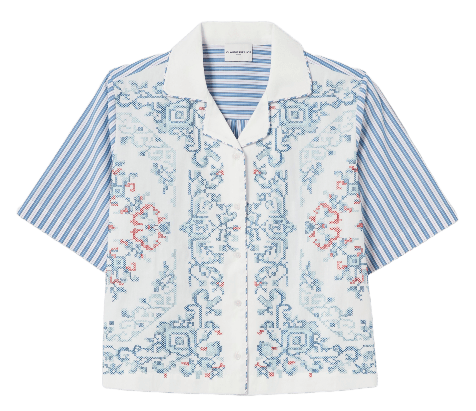 Chemise courte boutonnée imprimée CLAUDIE PIERLOT Multicolore