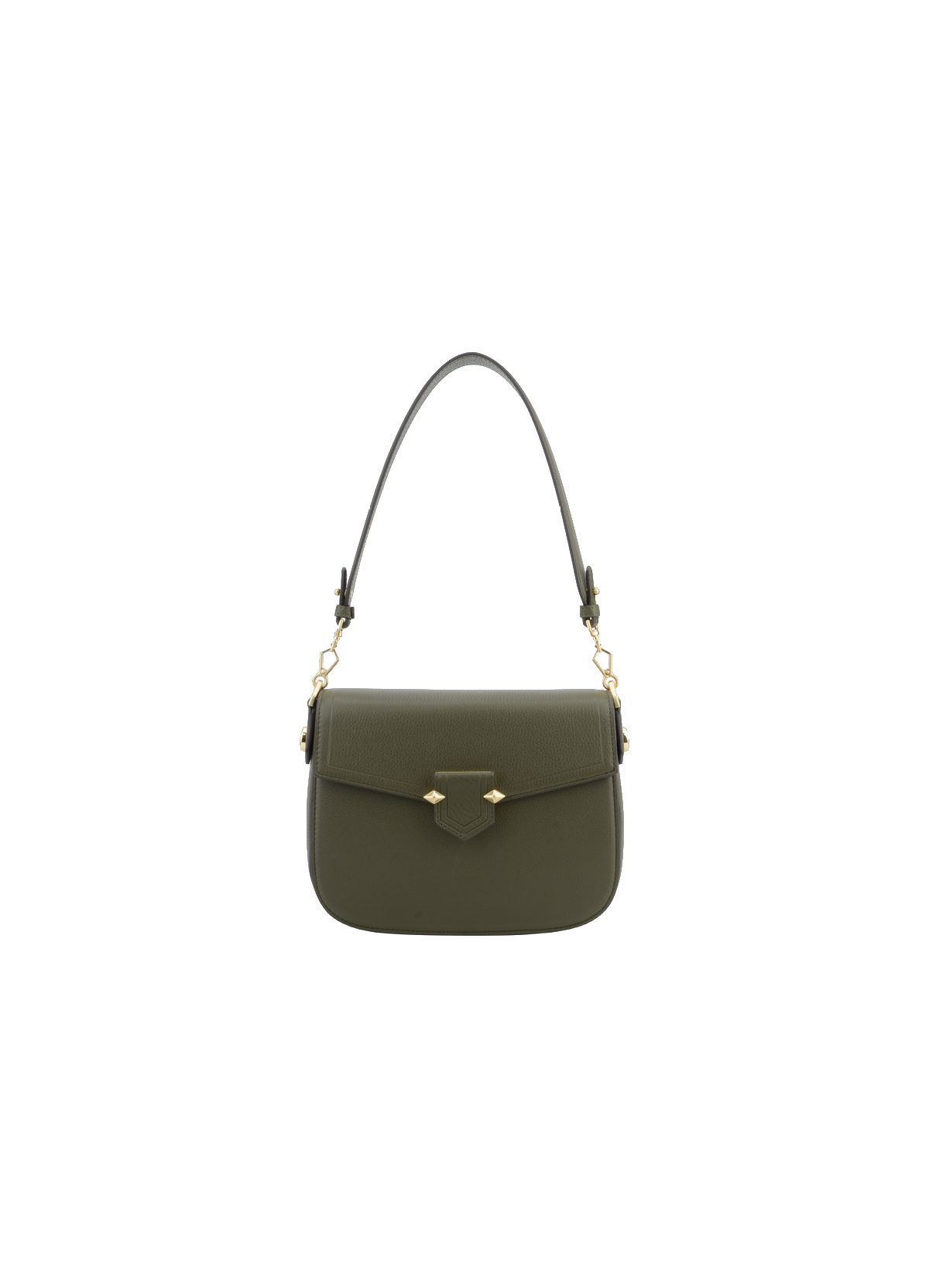 Sèvres | sac porté main et épaule mm en cuir de vachette POURCHET Kaki