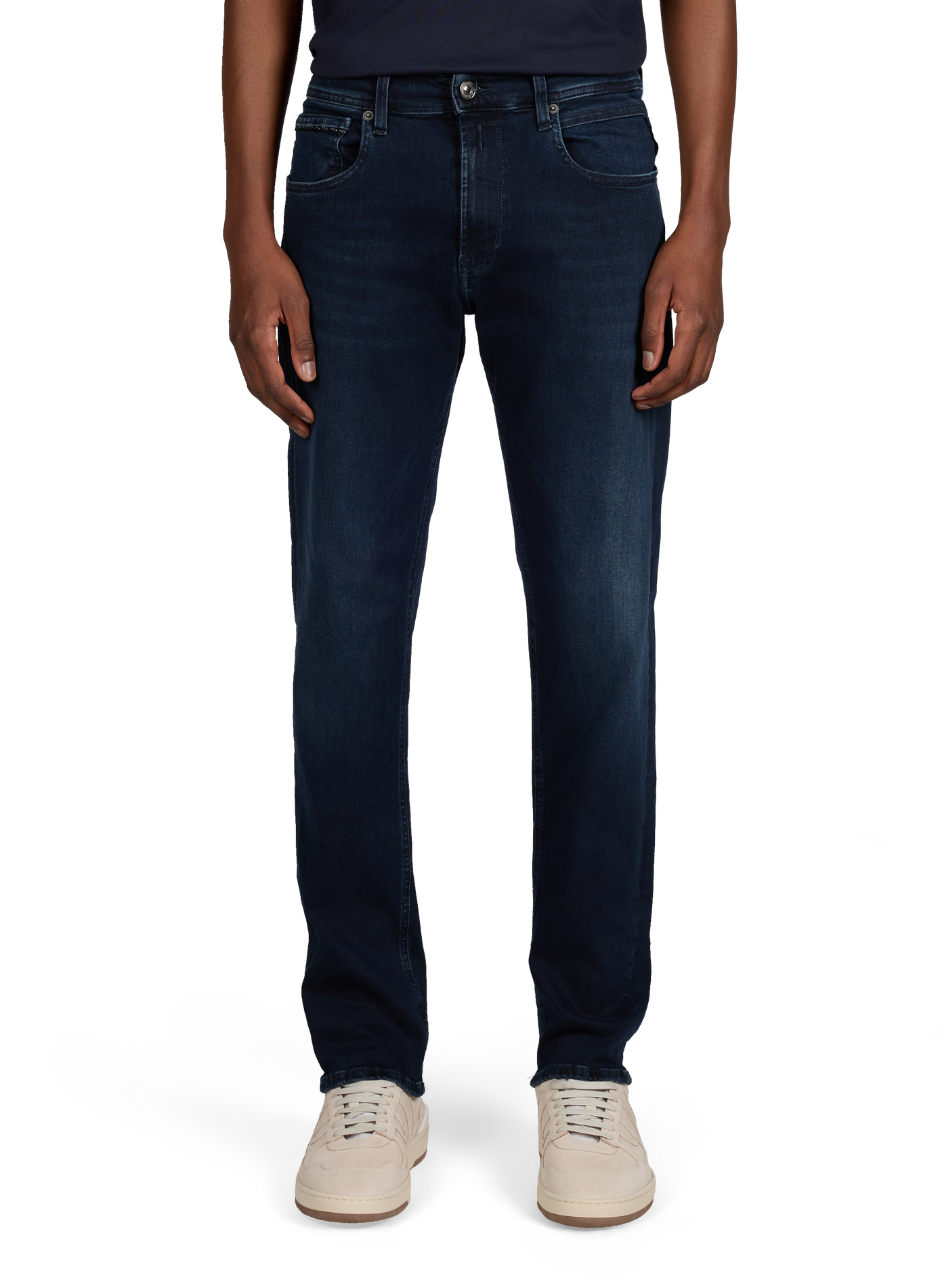 Five-pocket cotton blend jeans REPLAY Blue