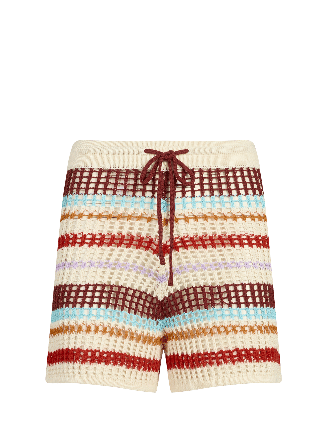 Short in crochet knit with striped cotton TOPSHOP Red