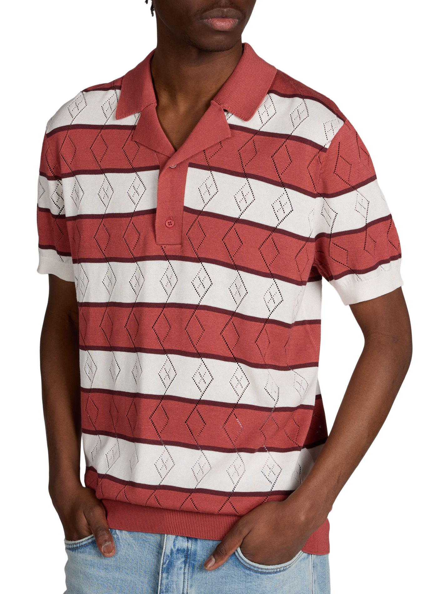 Striped cotton polo shirt STRELLSON Red