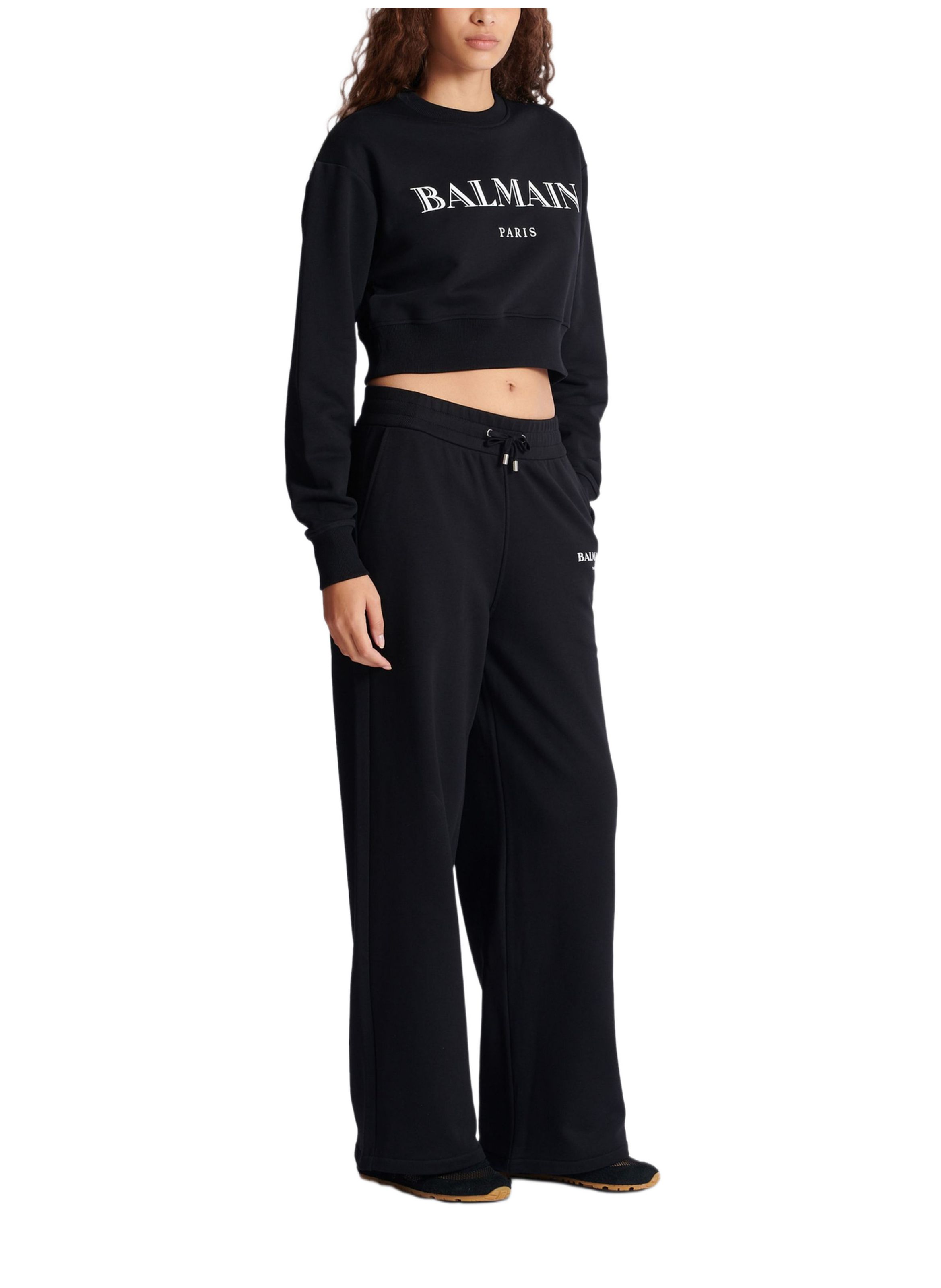 Sweat-shirt à col ras du cou imprimé balmain BALMAIN Noir