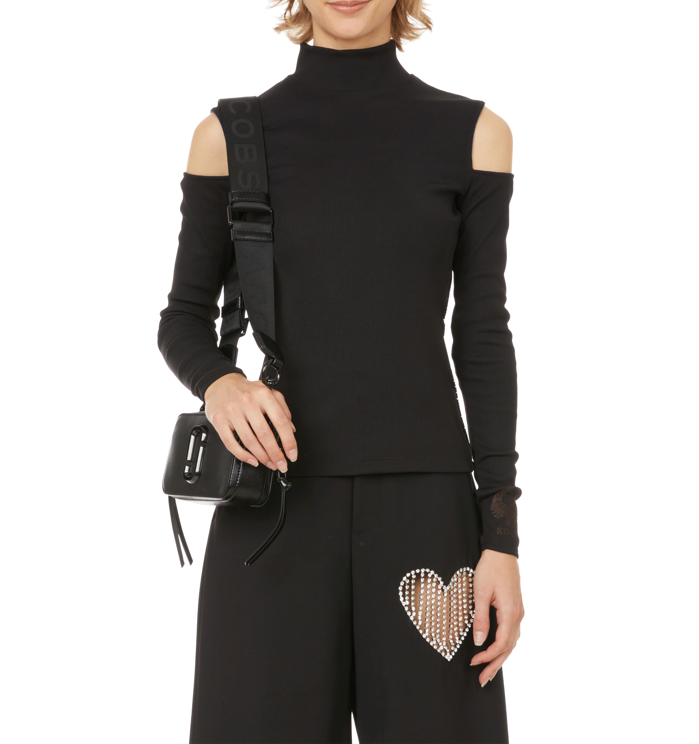 Top in due tessuti KOCHÉ Nero