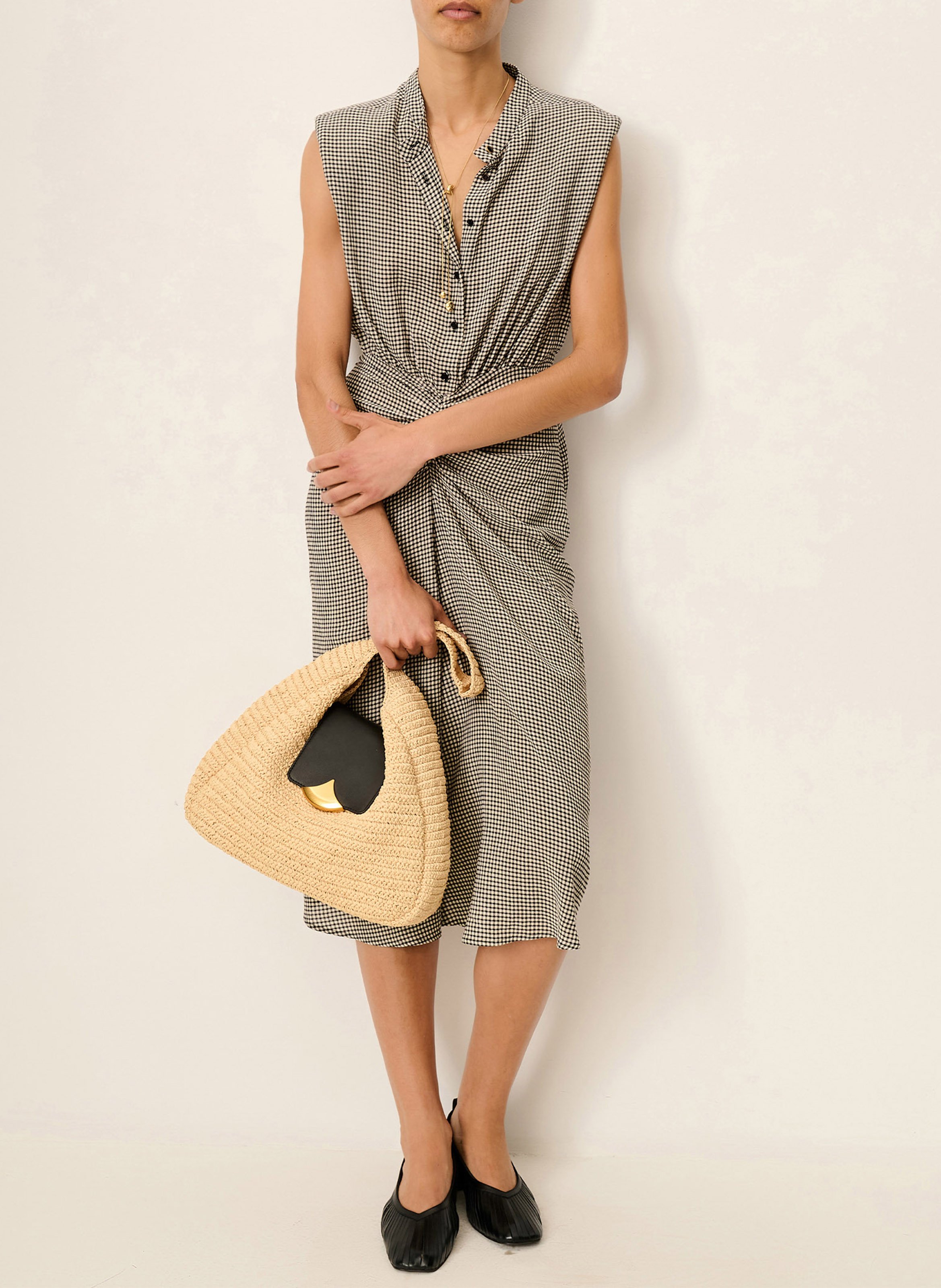 Robe midi col rond bellacala SESSUN Gris