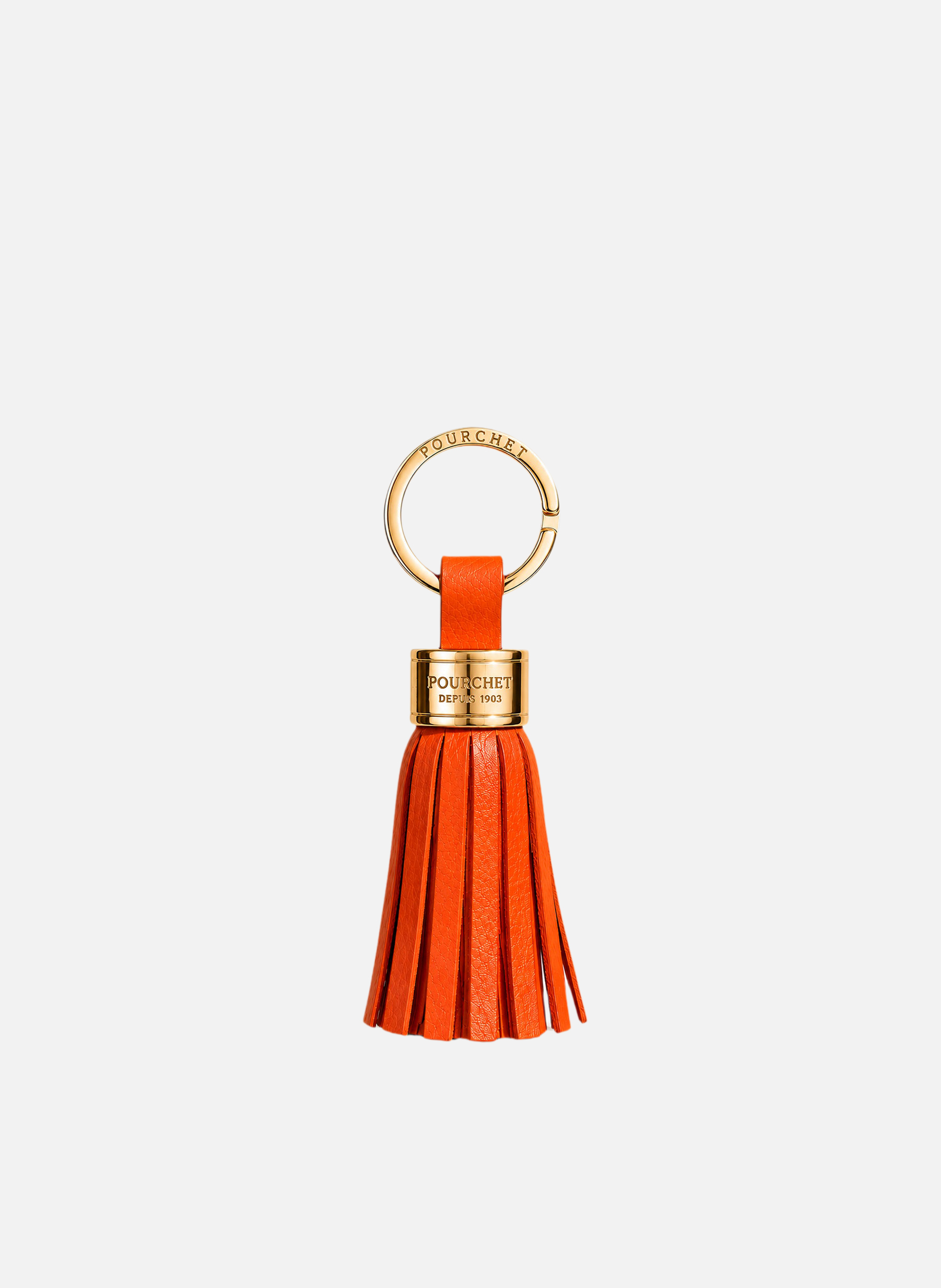 Accessoires | porte-clés en métal et cuir POURCHET Orange